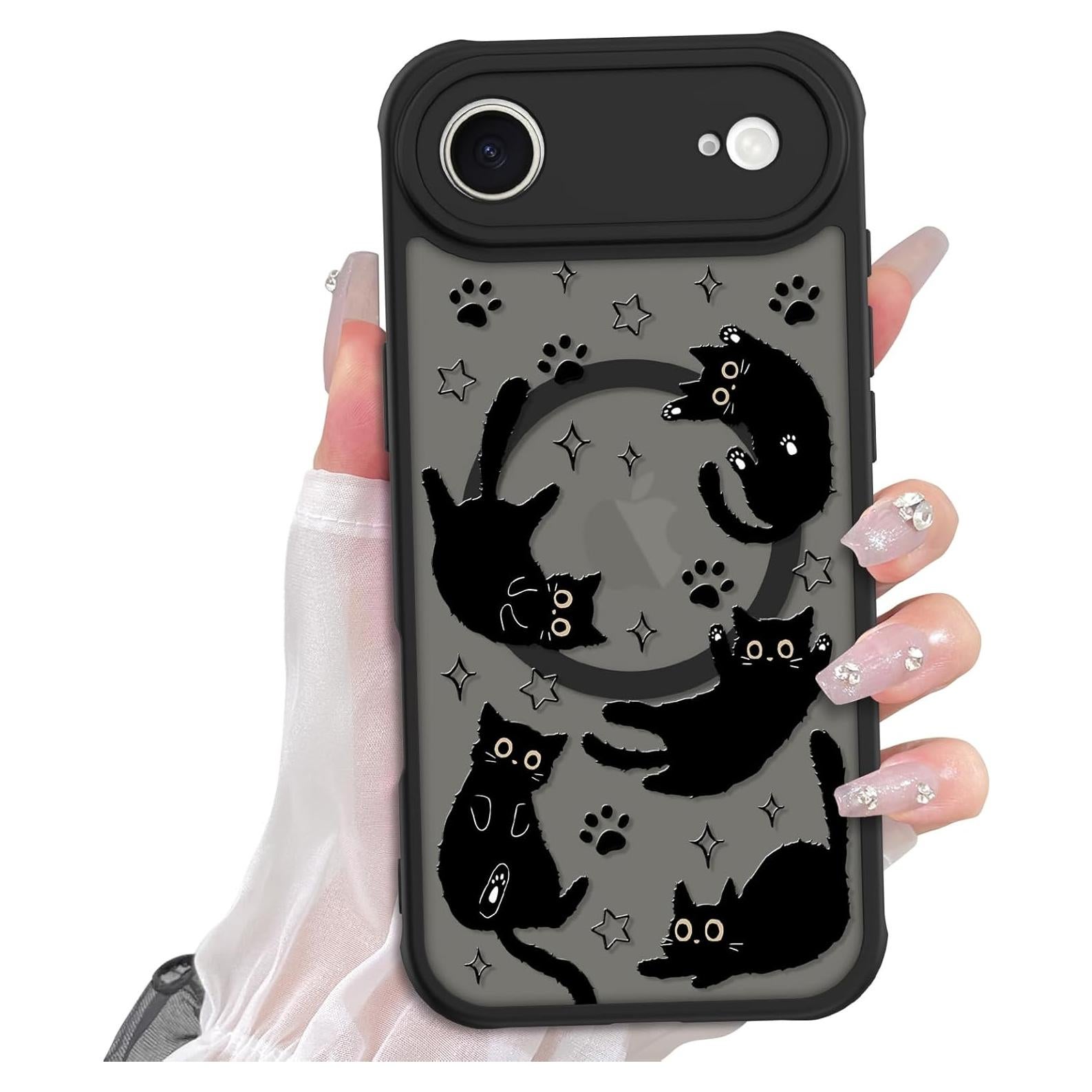 Funda Magnética Heaofei para iPhone 17 Air 6.5" Gatos Negros