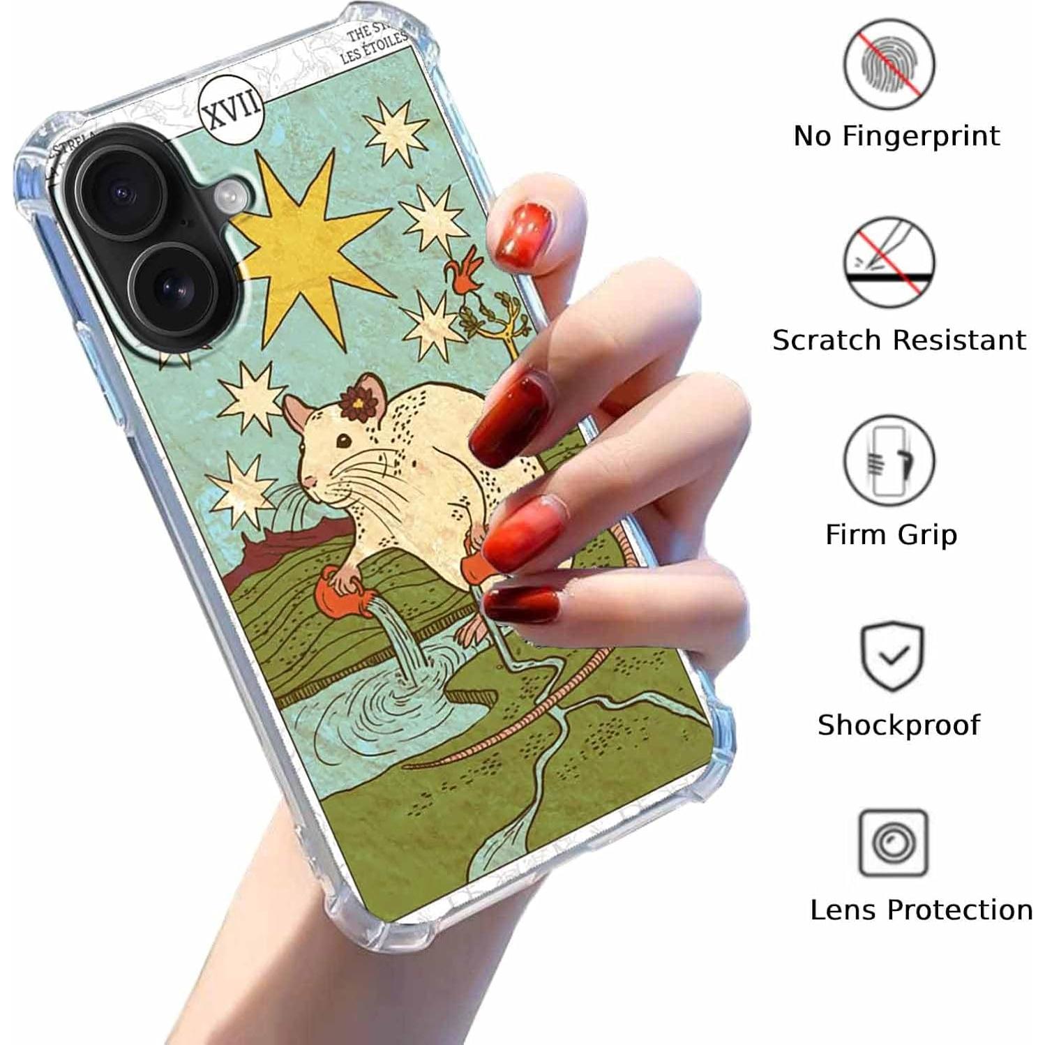 Funda para iPhone 16 Hendicow TPU con diseño tarot 6.1"