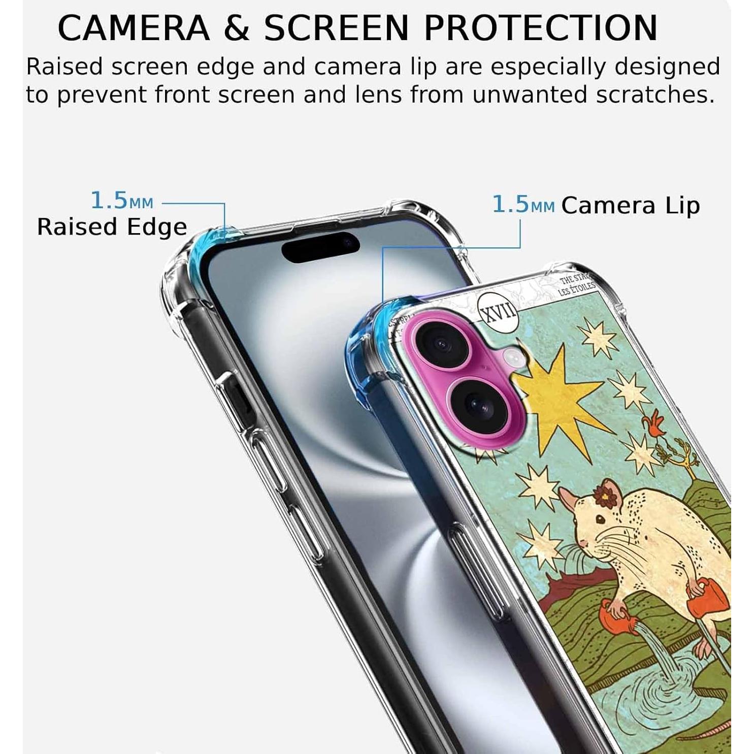 Funda para iPhone 16 Hendicow TPU con diseño tarot 6.1"