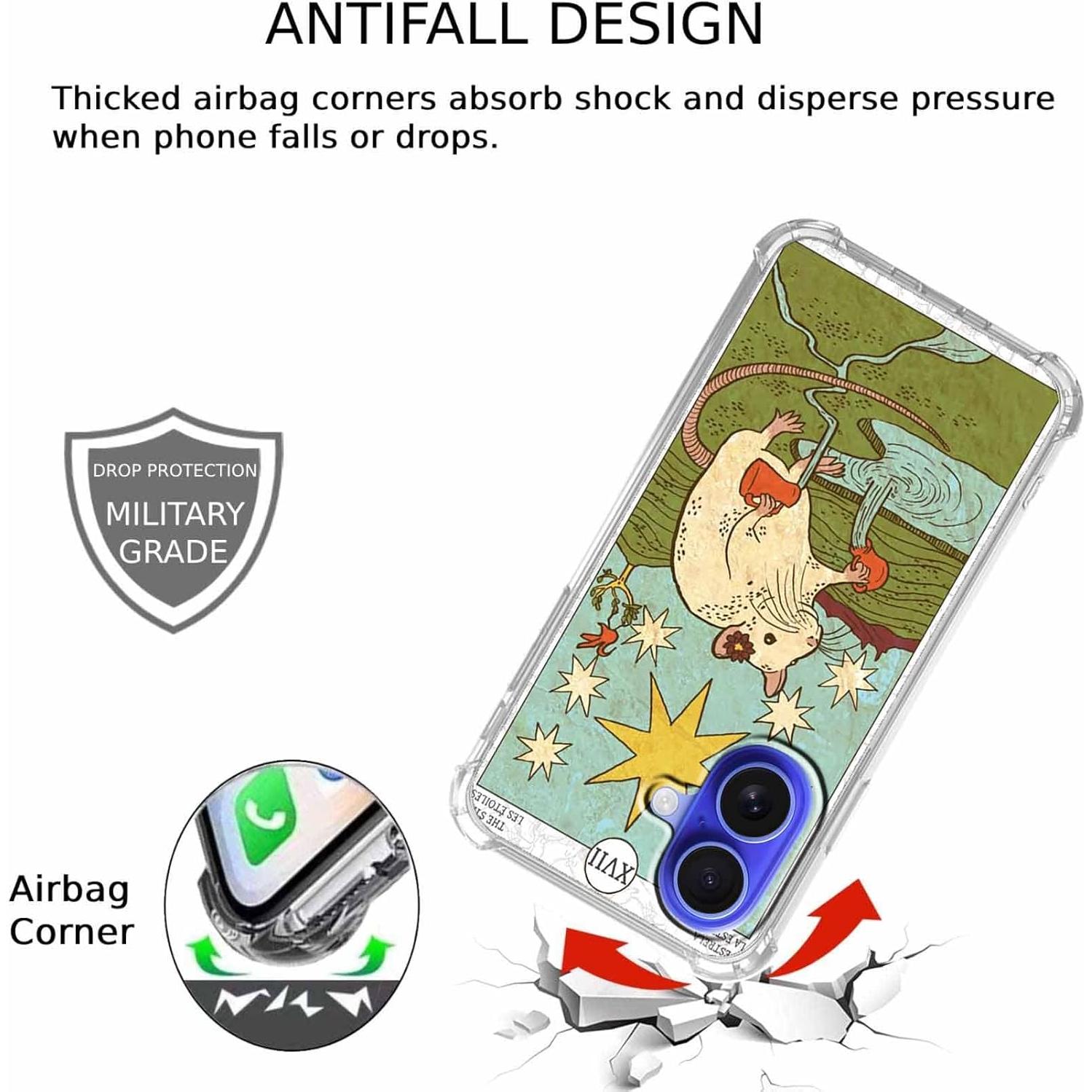 Funda para iPhone 16 Hendicow TPU con diseño tarot 6.1"