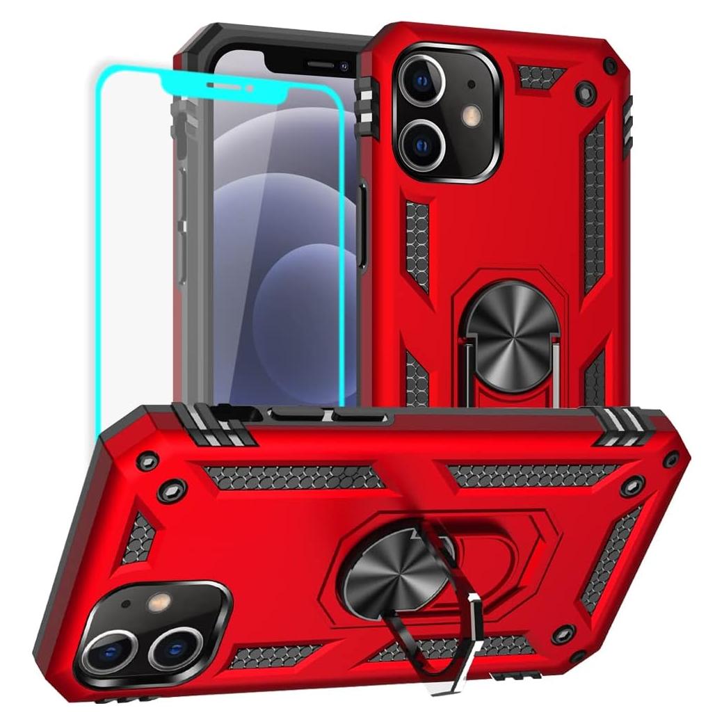 Funda Protectora Grado Militar Yiakeng para iPhone 12/12 Pro Roja