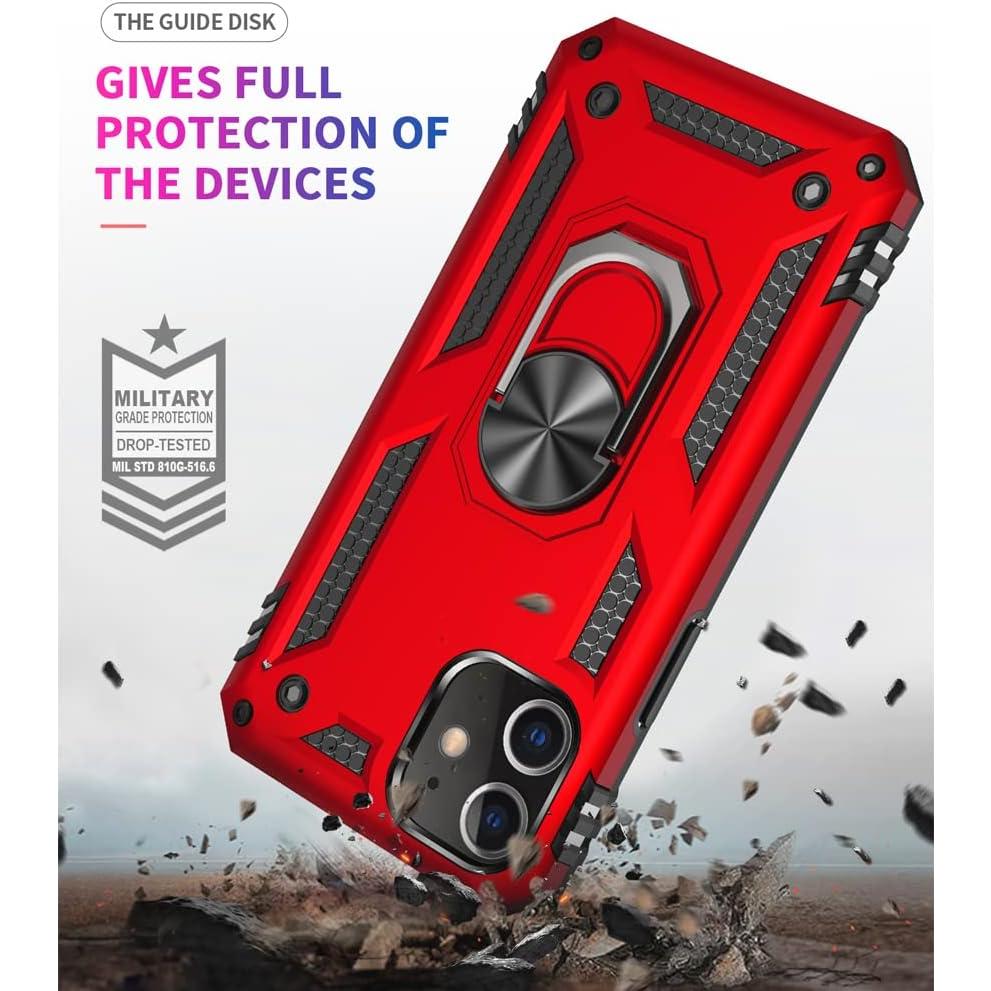 Funda Protectora Grado Militar Yiakeng para iPhone 12/12 Pro Roja