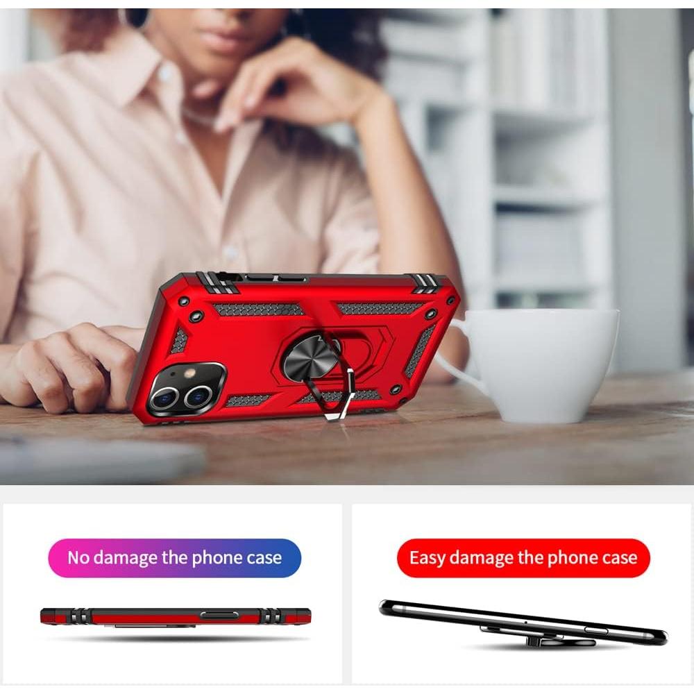 Funda Protectora Grado Militar Yiakeng para iPhone 12/12 Pro Roja