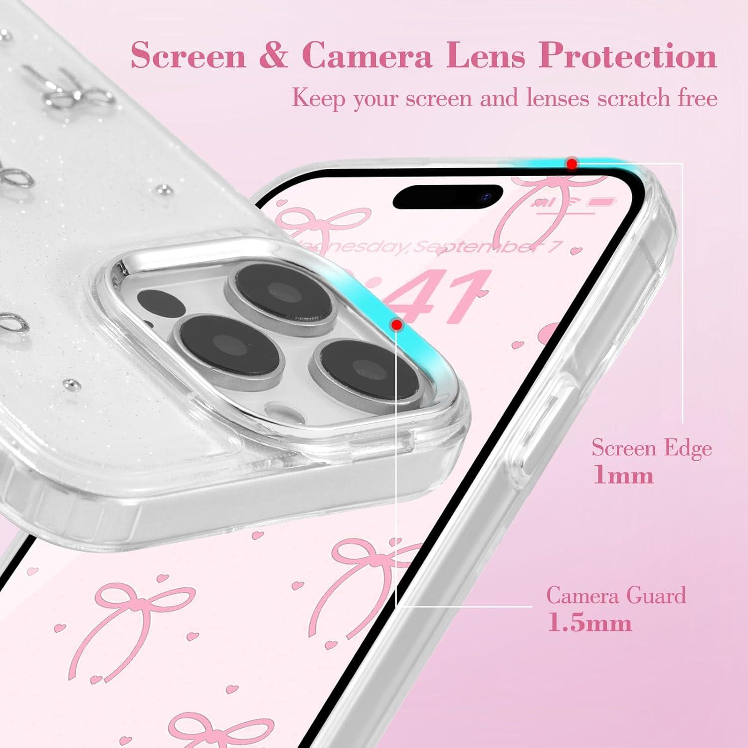 Funda EYZUTAK para iPhone 15 Pro Max con Lazo 3D Brillante
