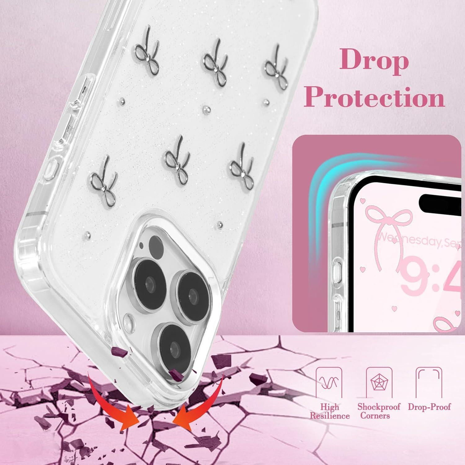 Funda EYZUTAK para iPhone 15 Pro Max con Lazo 3D Brillante
