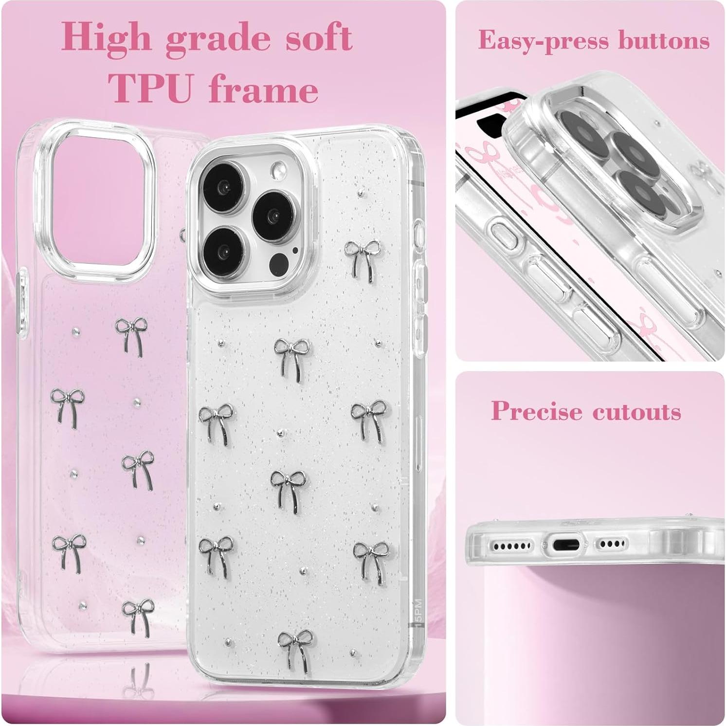 Funda EYZUTAK para iPhone 15 Pro Max con Lazo 3D Brillante