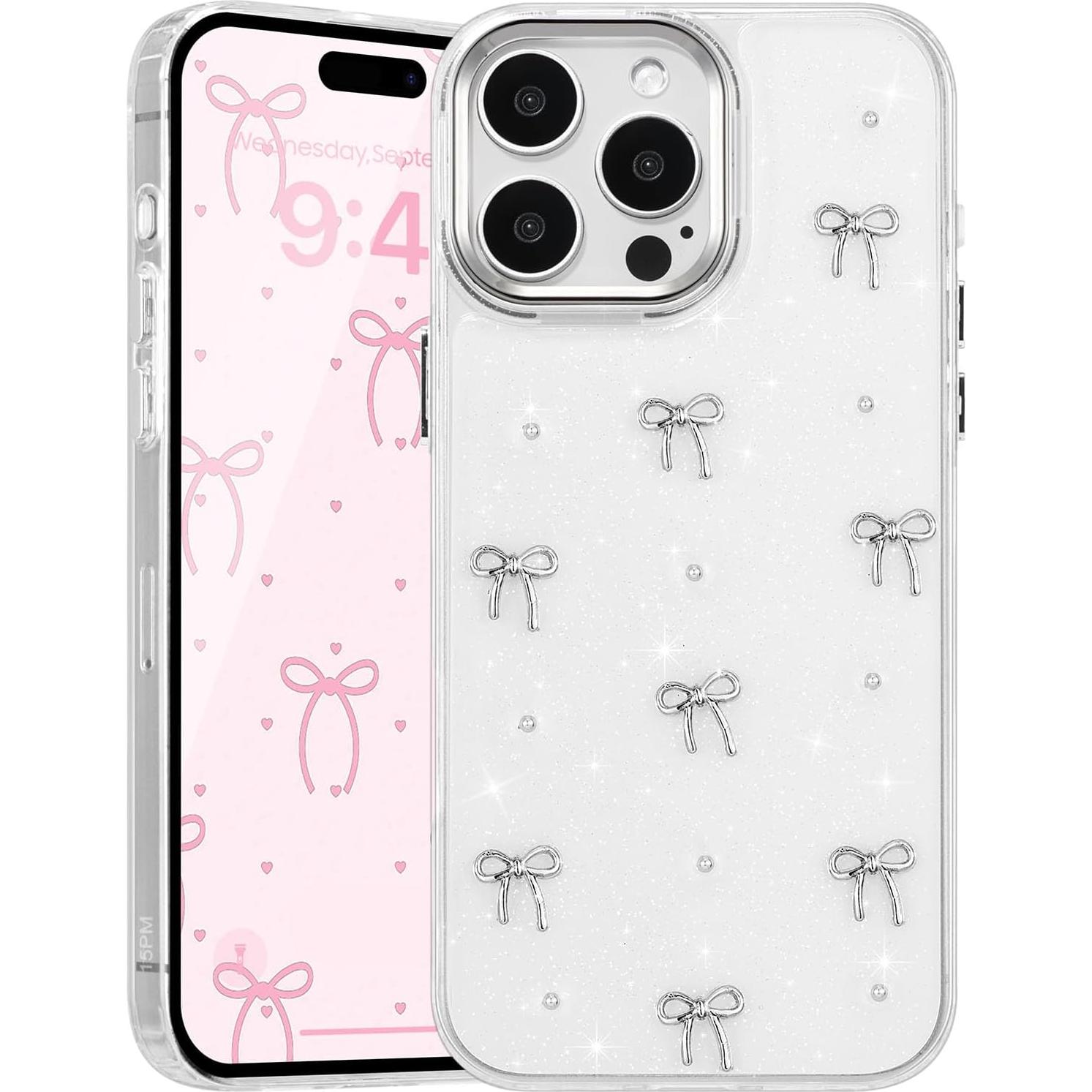 Funda EYZUTAK para iPhone 15 Pro Max con Lazo 3D Brillante