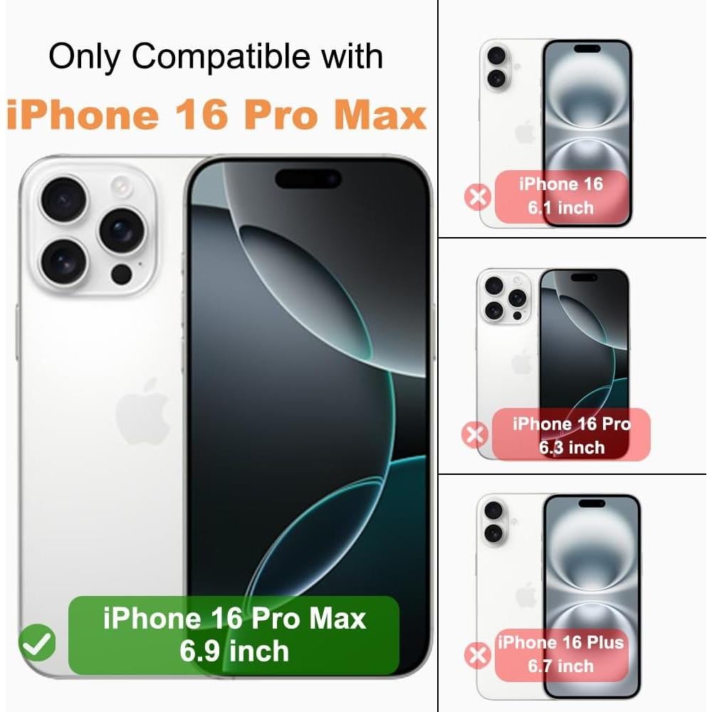 Funda híbrida para iPhone 16 Pro Max Wuwedo con RFID, 5 tarjetas
