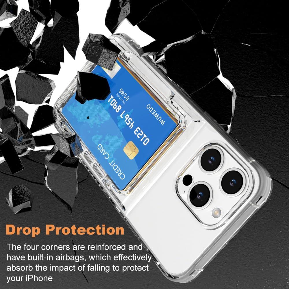 Funda híbrida para iPhone 16 Pro Max Wuwedo con RFID, 5 tarjetas