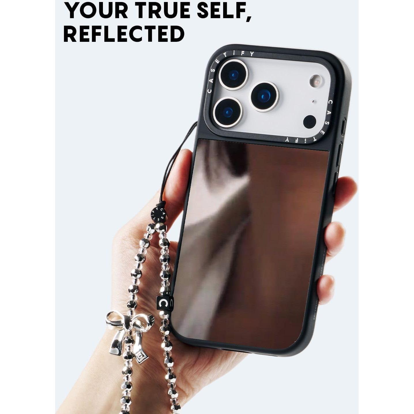 Funda Espejo CASETiFY para iPhone Air 16.5 cm - Plata sobre Negro