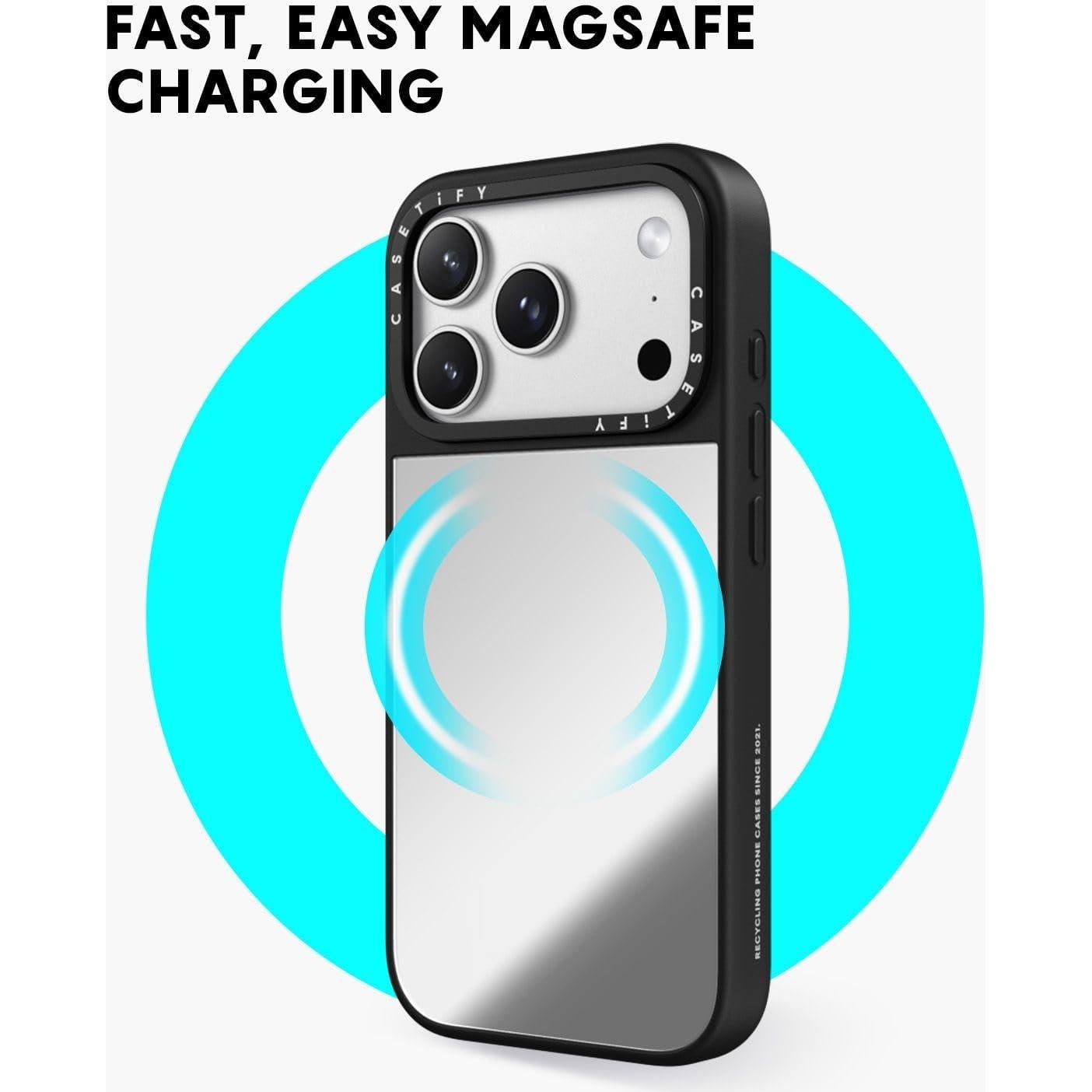 Funda Espejo CASETiFY para iPhone Air 16.5 cm - Plata sobre Negro