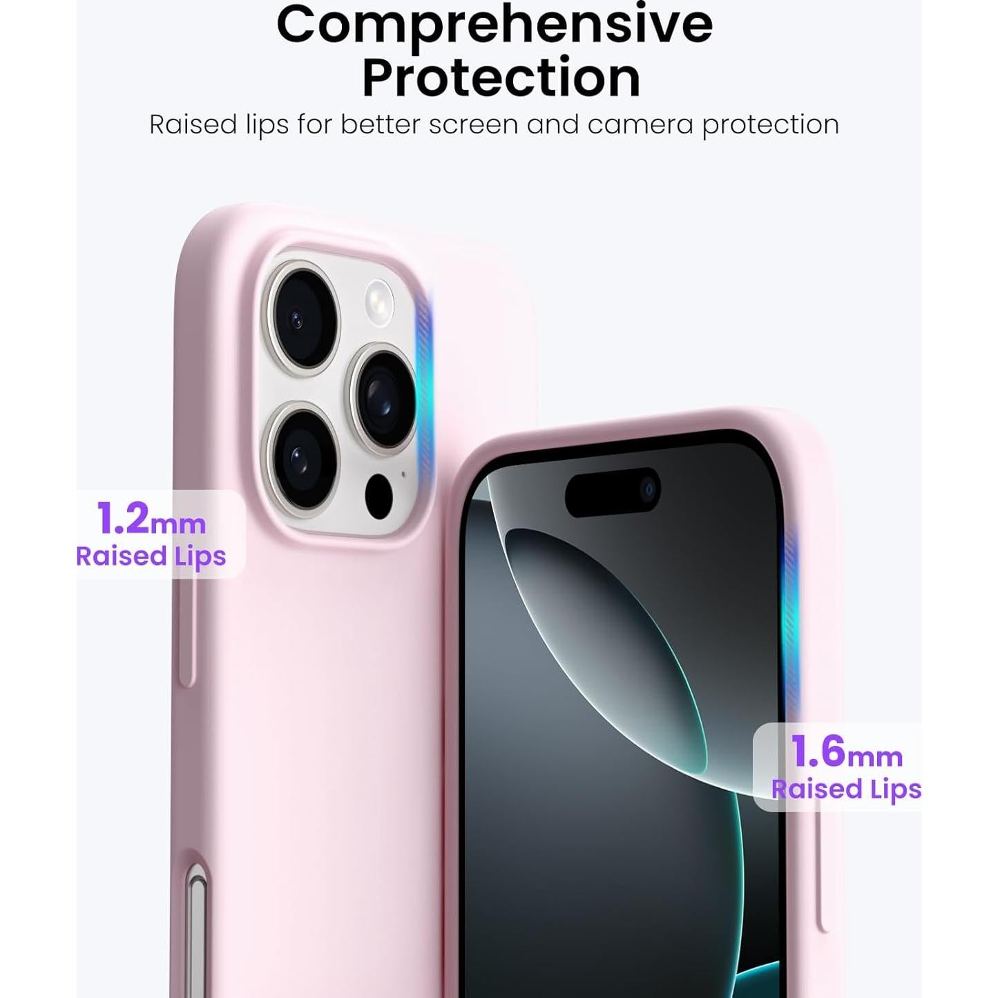 Funda Silicona Líquida ORNARTO para iPhone 16 Pro - Rosa Tiza