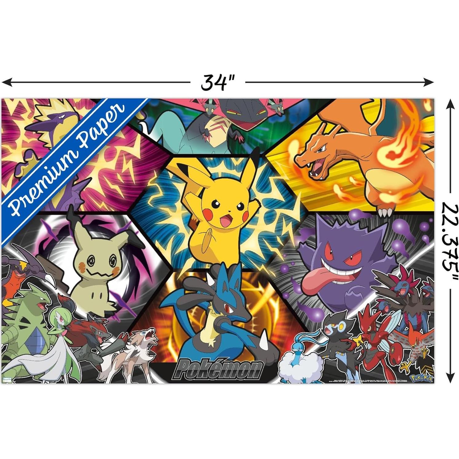 Póster de Pared Pokémon Arte de Batalla Trends 86.36x56.88cm