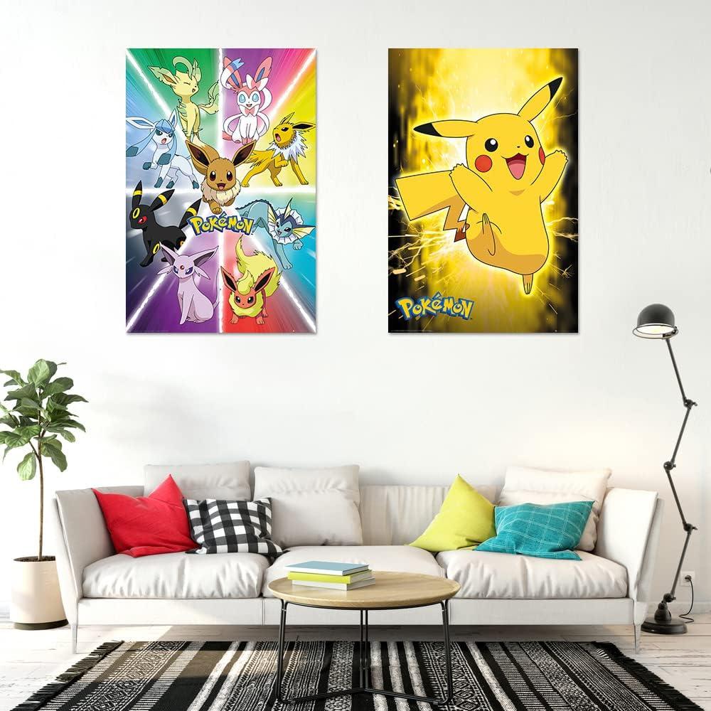 Conjunto de Pósters Pokémon 2 Piezas Eevee y Pikachu 61x91cm