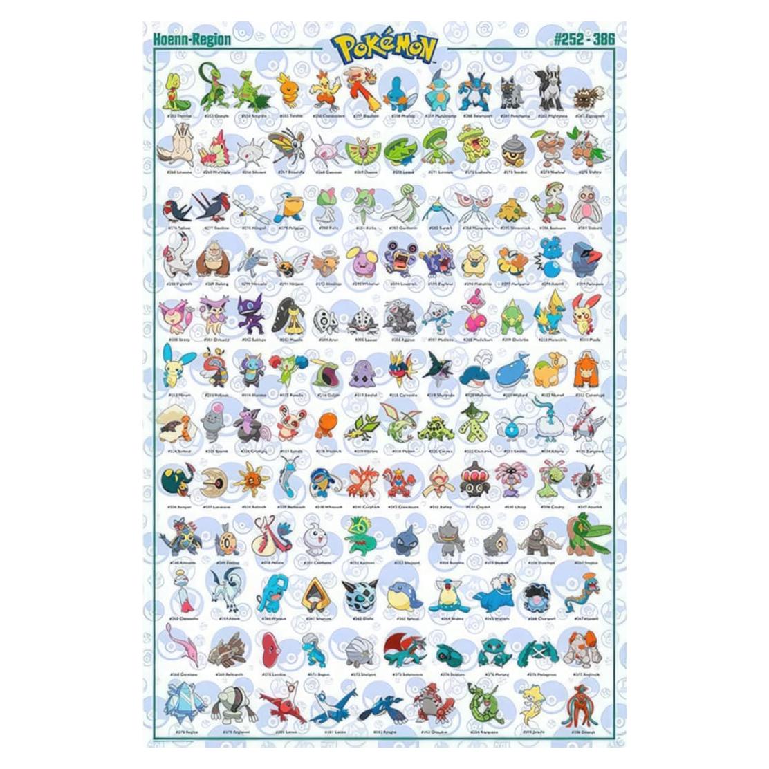 Póster de Anime Pokémon Hoenn #252-386 91.4 x 61 cm