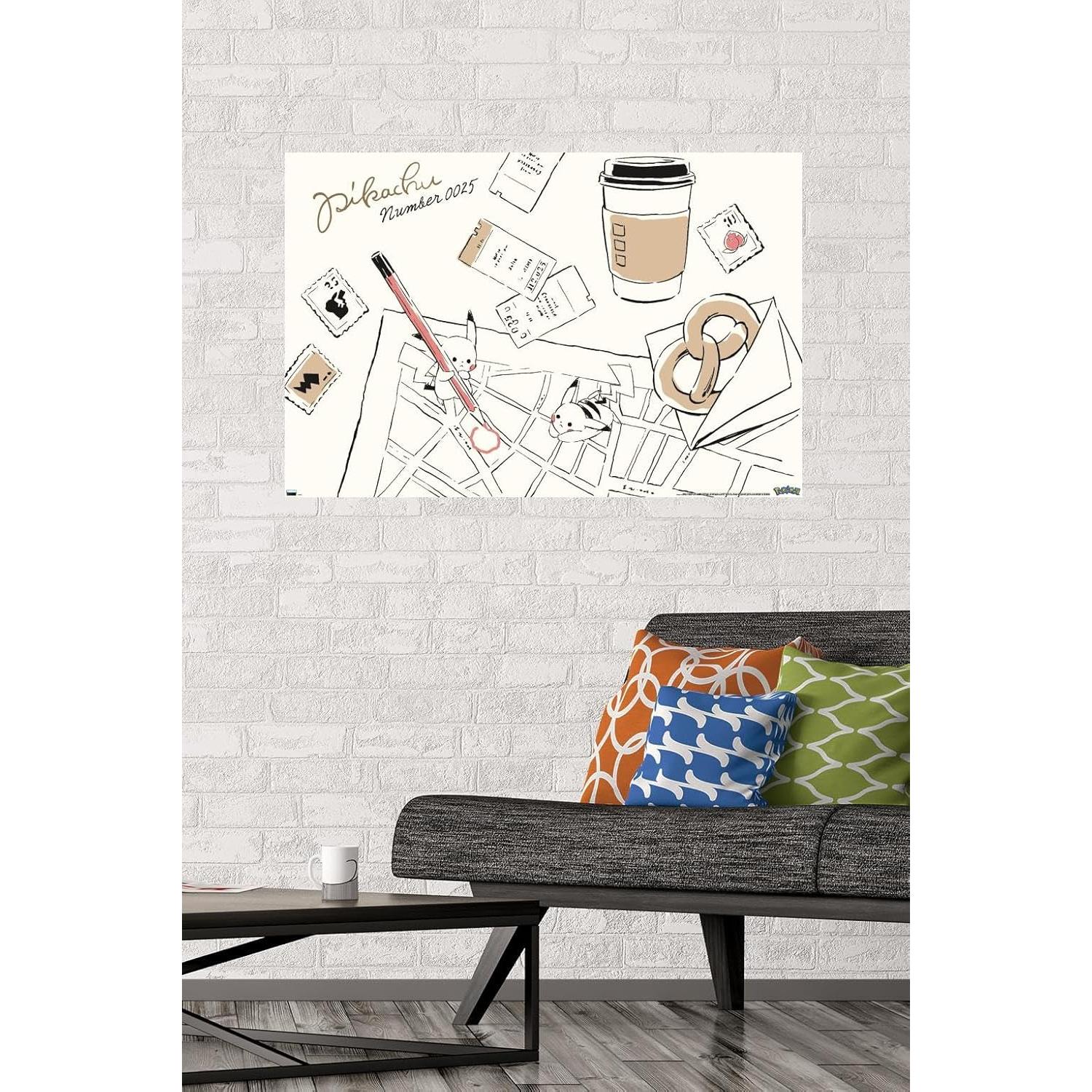 Póster de Mapa de Pared Trends Pokémon Pikachu 86.4x56.8 cm