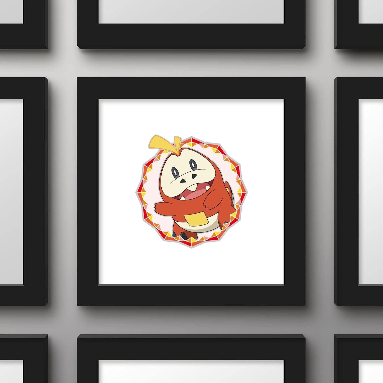 Póster de Arte Pokémon Fuecoco con Marco Negro 30.48x30.48cm