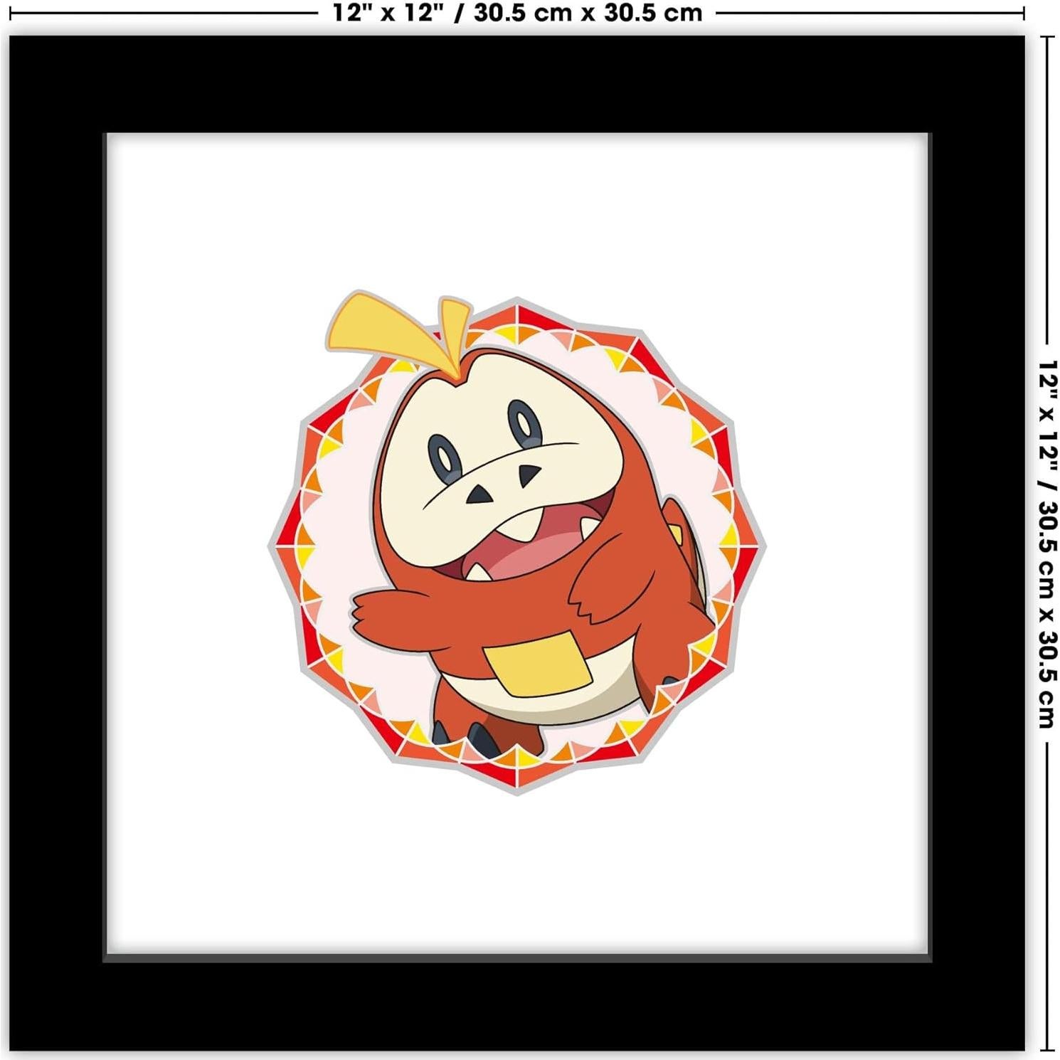 Póster de Arte Pokémon Fuecoco con Marco Negro 30.48x30.48cm