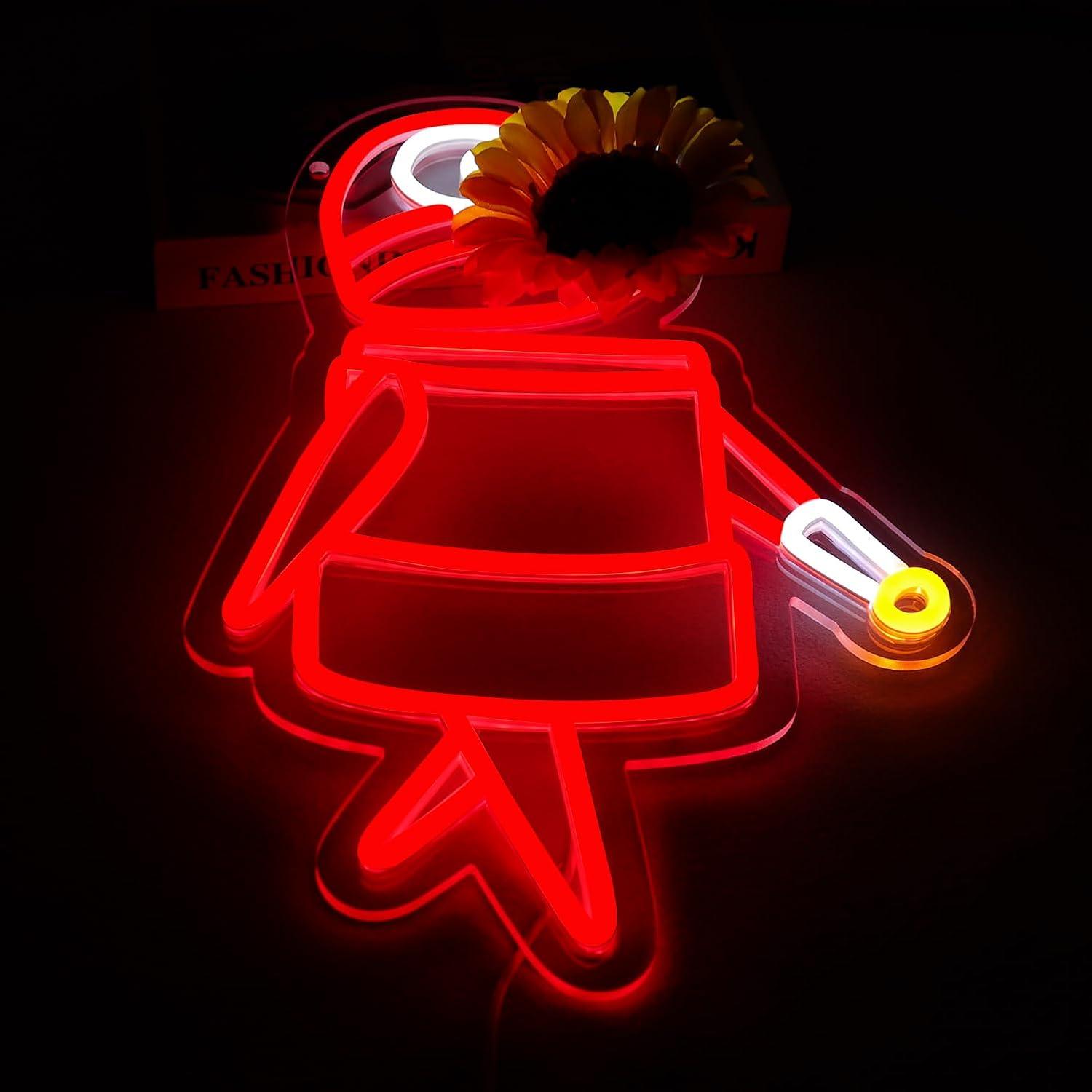 Señal de Neón Robot Rojo JFLLamp para Decoración de Pared