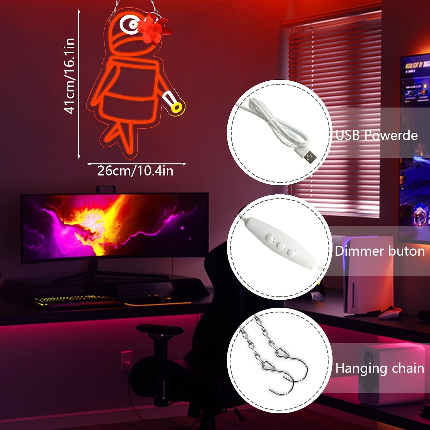 Señal de Neón Robot Rojo JFLLamp para Decoración de Pared