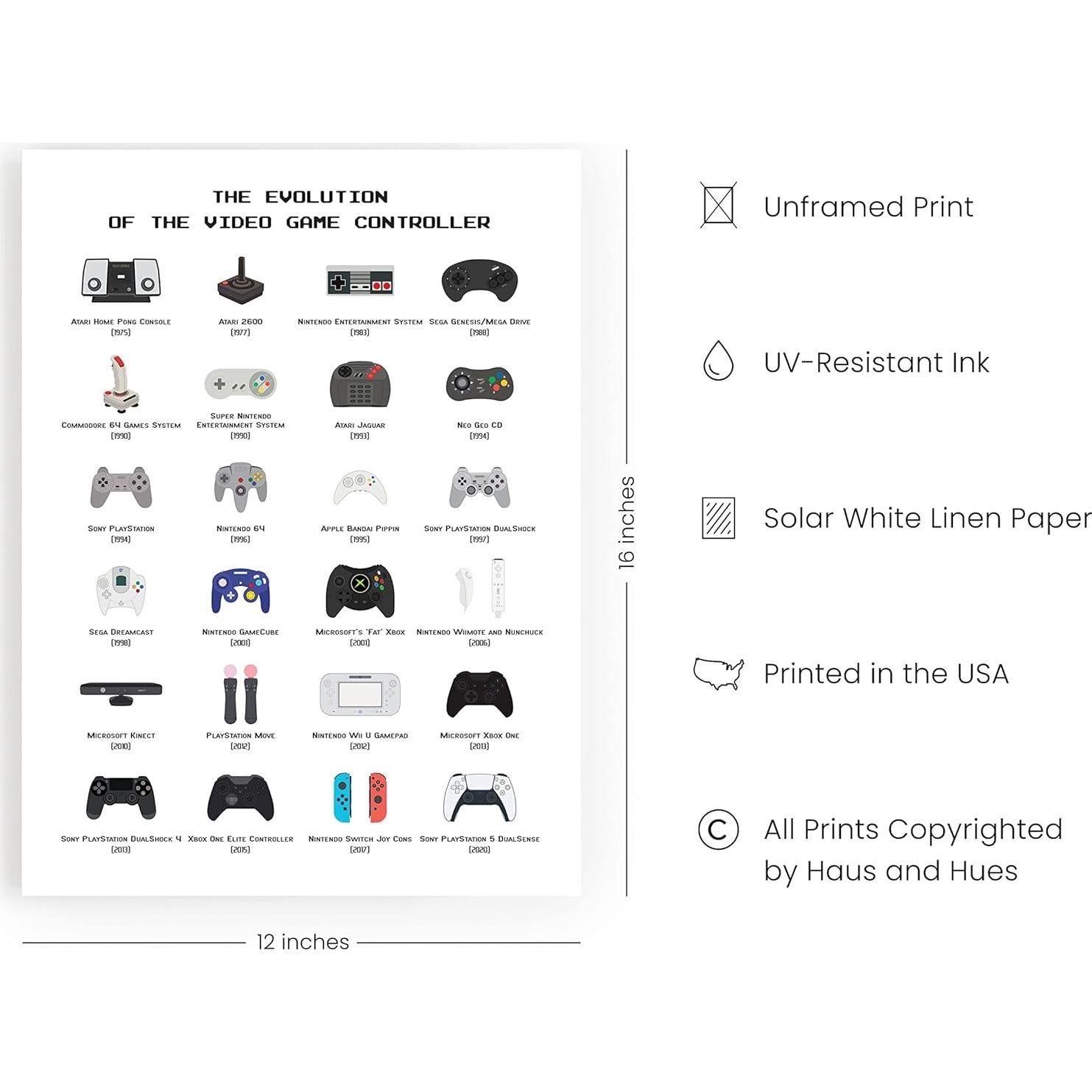 Póster Retro de Videojuegos Haus and Hues 30.48x40.64 cm