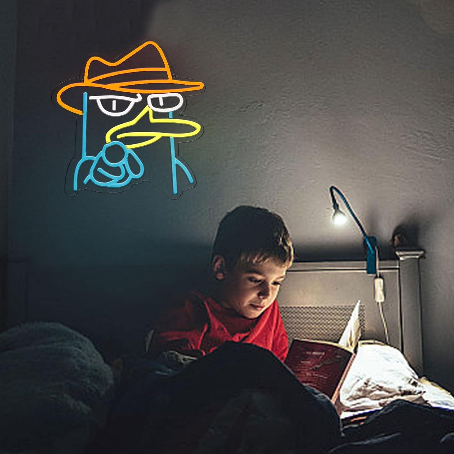 Lámpara de Neón Perry el Ornitorrinco Tiabuy 37x32 cm LED