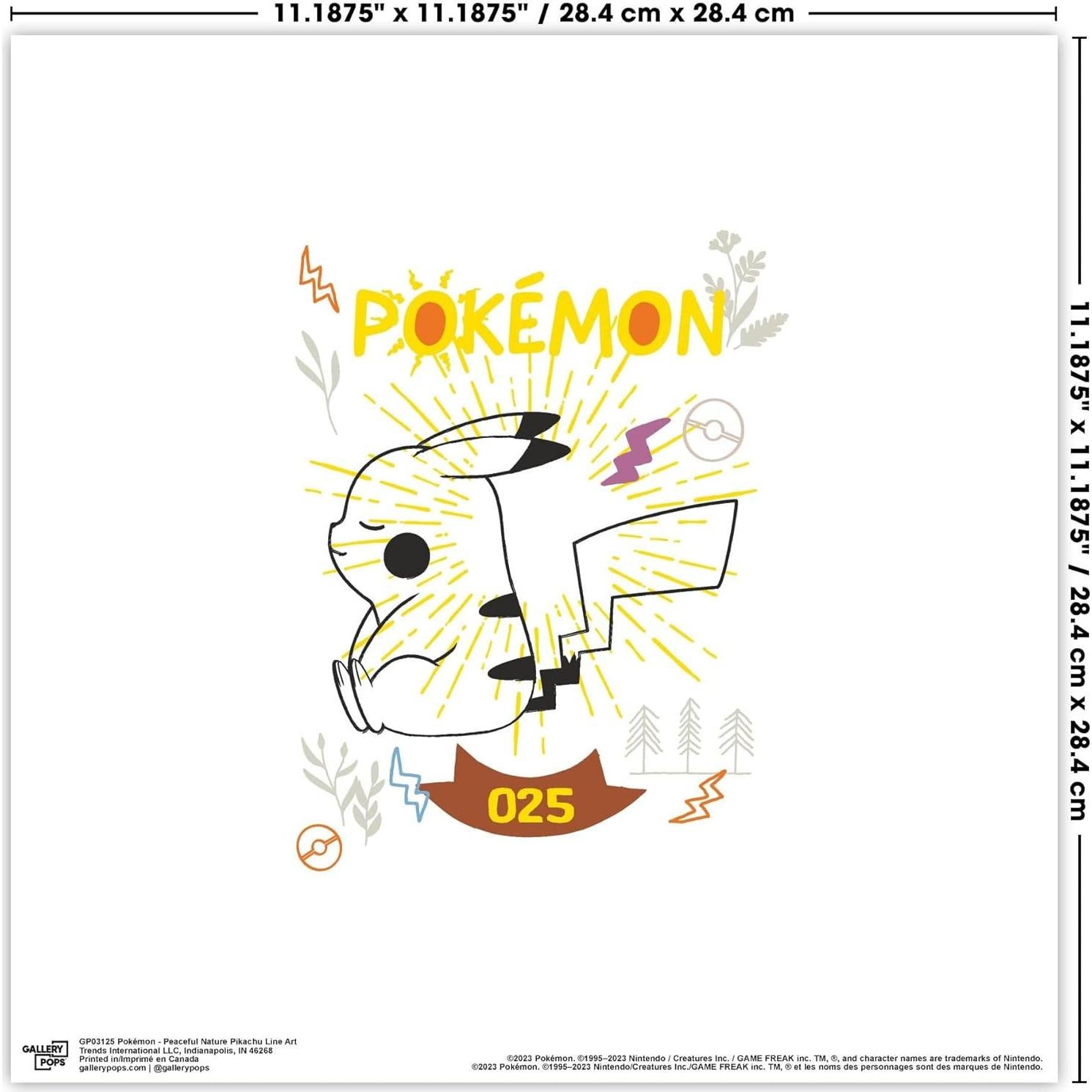 Arte de Pared Pikachu Naturaleza Pacífica Trends International 30.48 cm