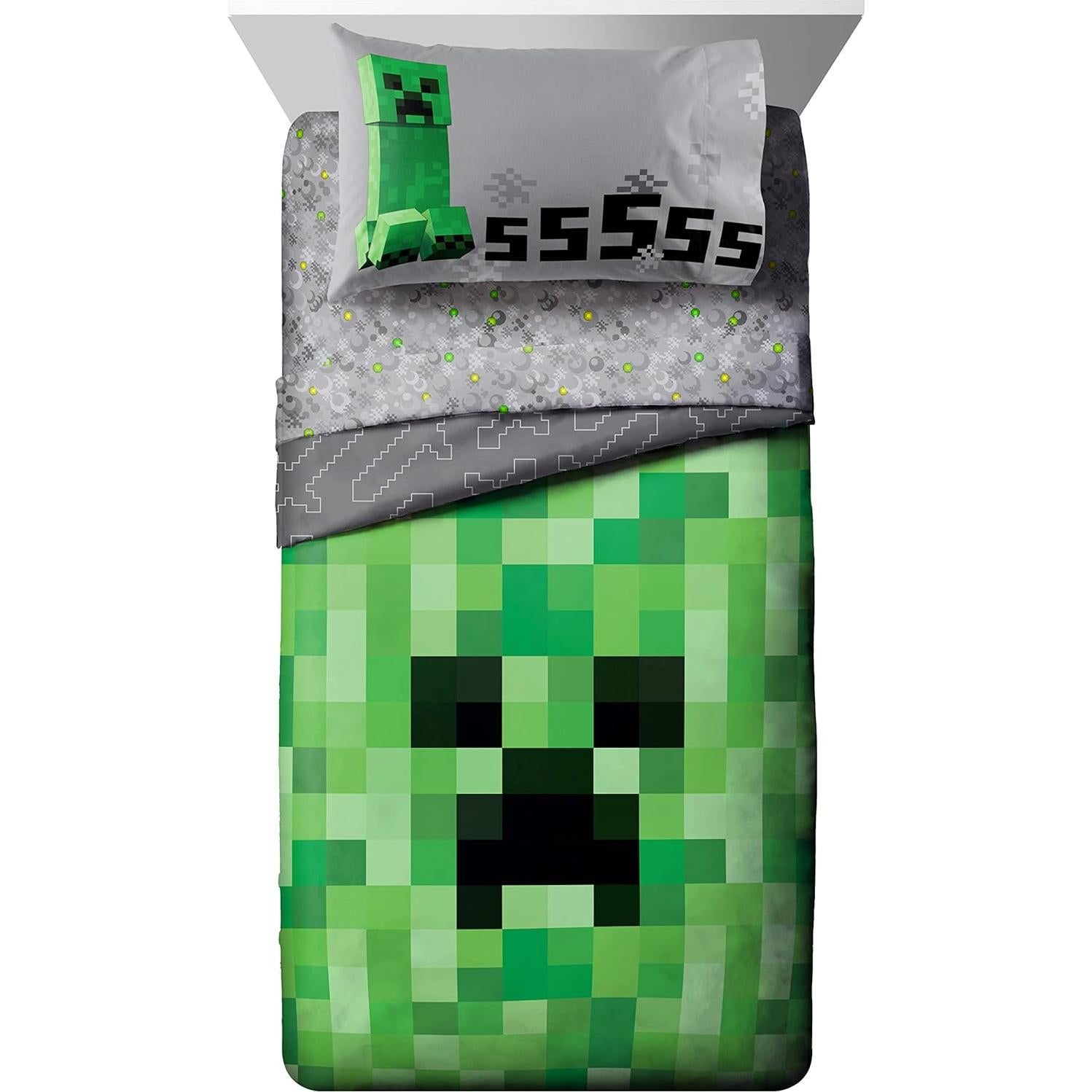 Juego de Ropa de Cama Individual Jay Franco Minecraft Creeper 4 Piezas