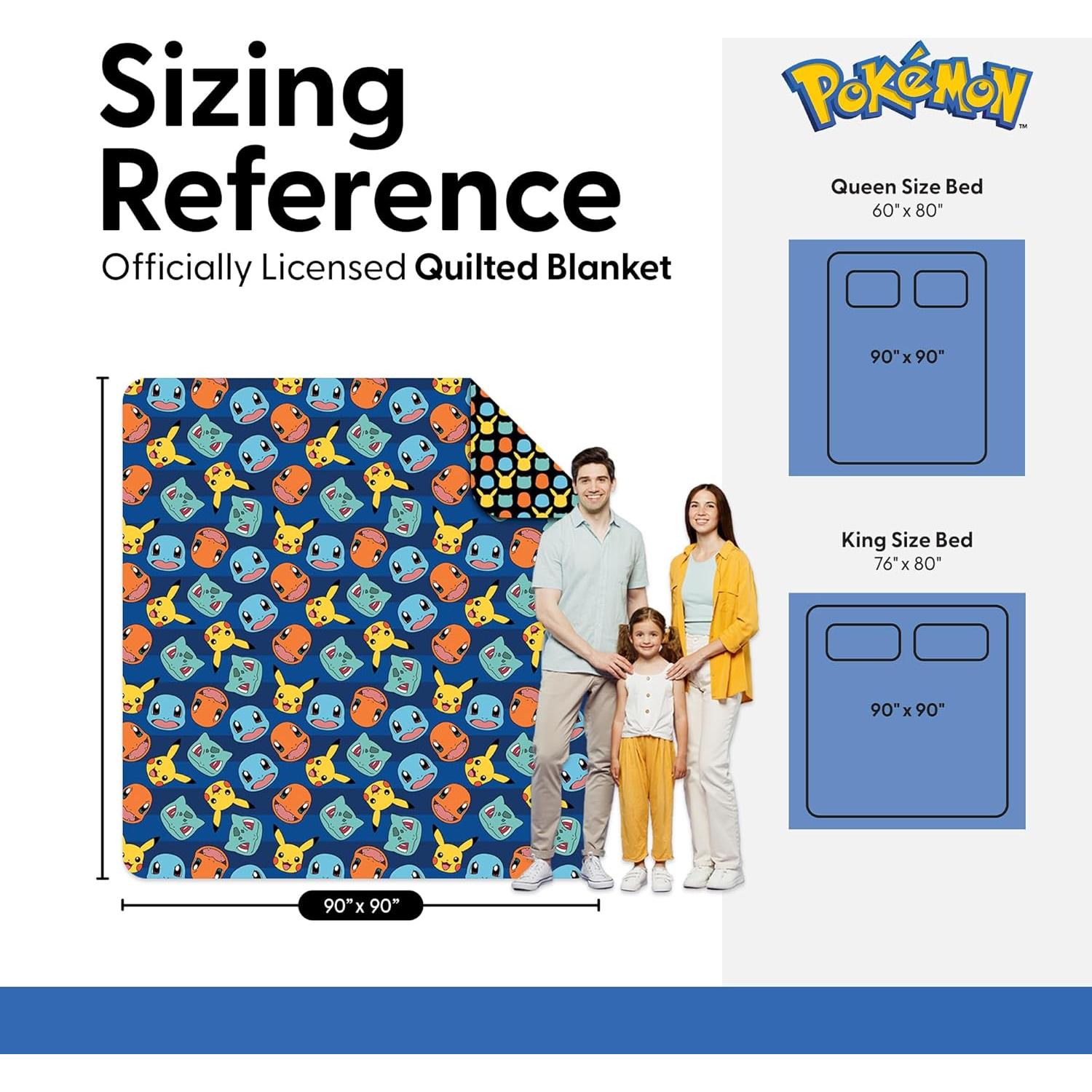 Manta Acolchada Reversible Pokémon 90x90 cm - Northwest