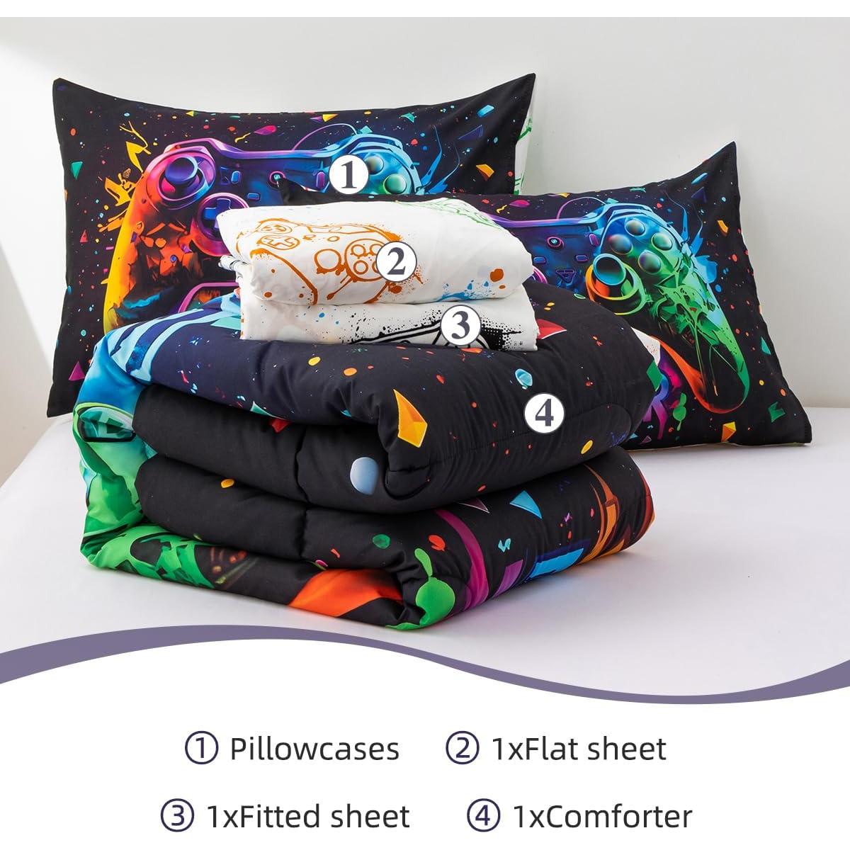 Juego de Cama Individual Holawakaka Consola de Juegos 5 Piezas