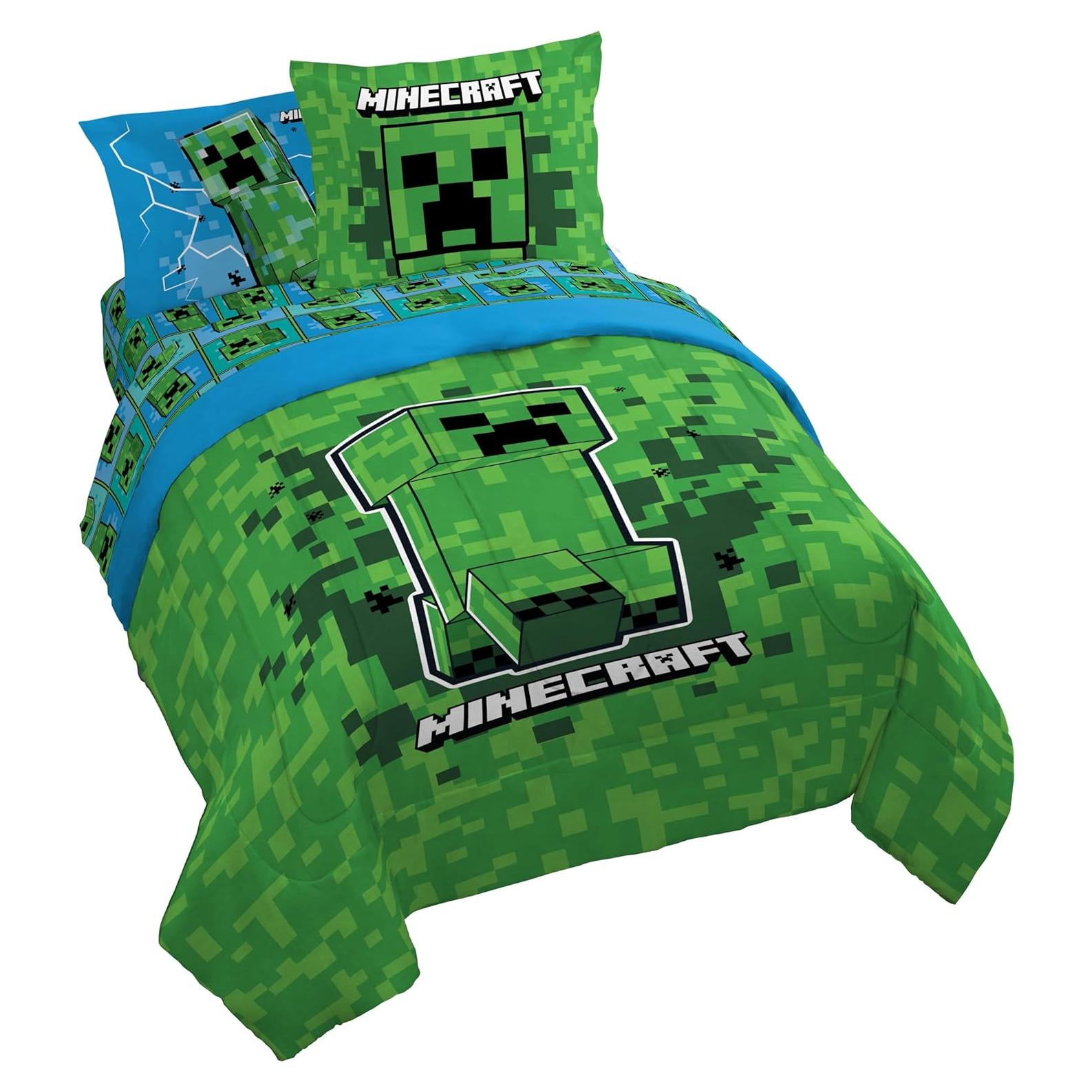 Juego de Edredón Jay Franco Minecraft Creeper 7 Piezas Queen