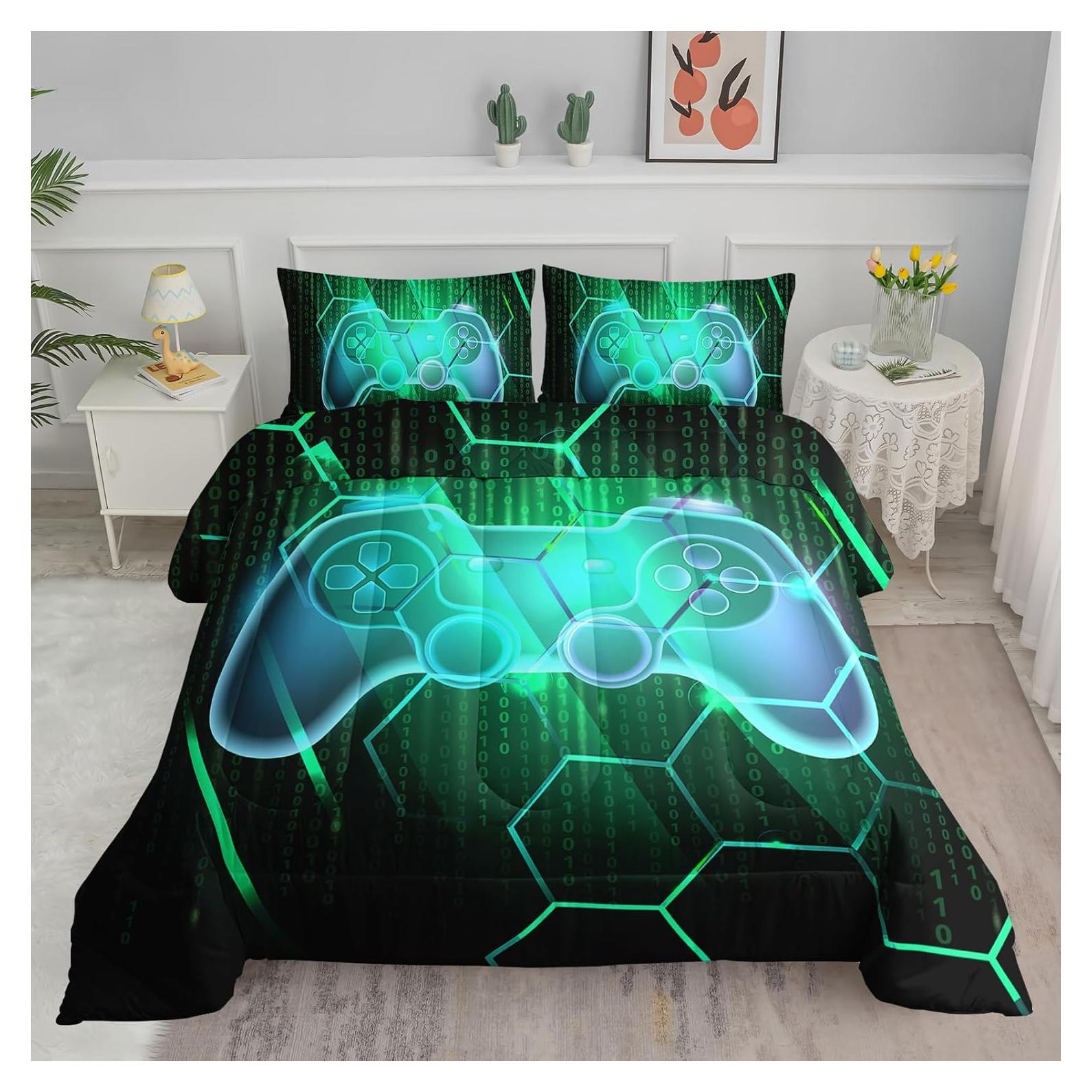 Conjunto de Edredón Axolotl Gamepad Individual 3 Piezas