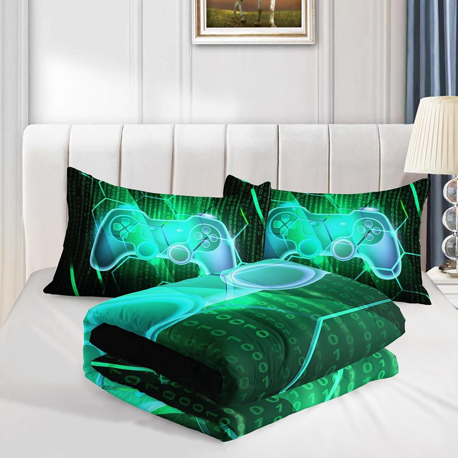 Conjunto de Edredón Axolotl Gamepad Individual 3 Piezas