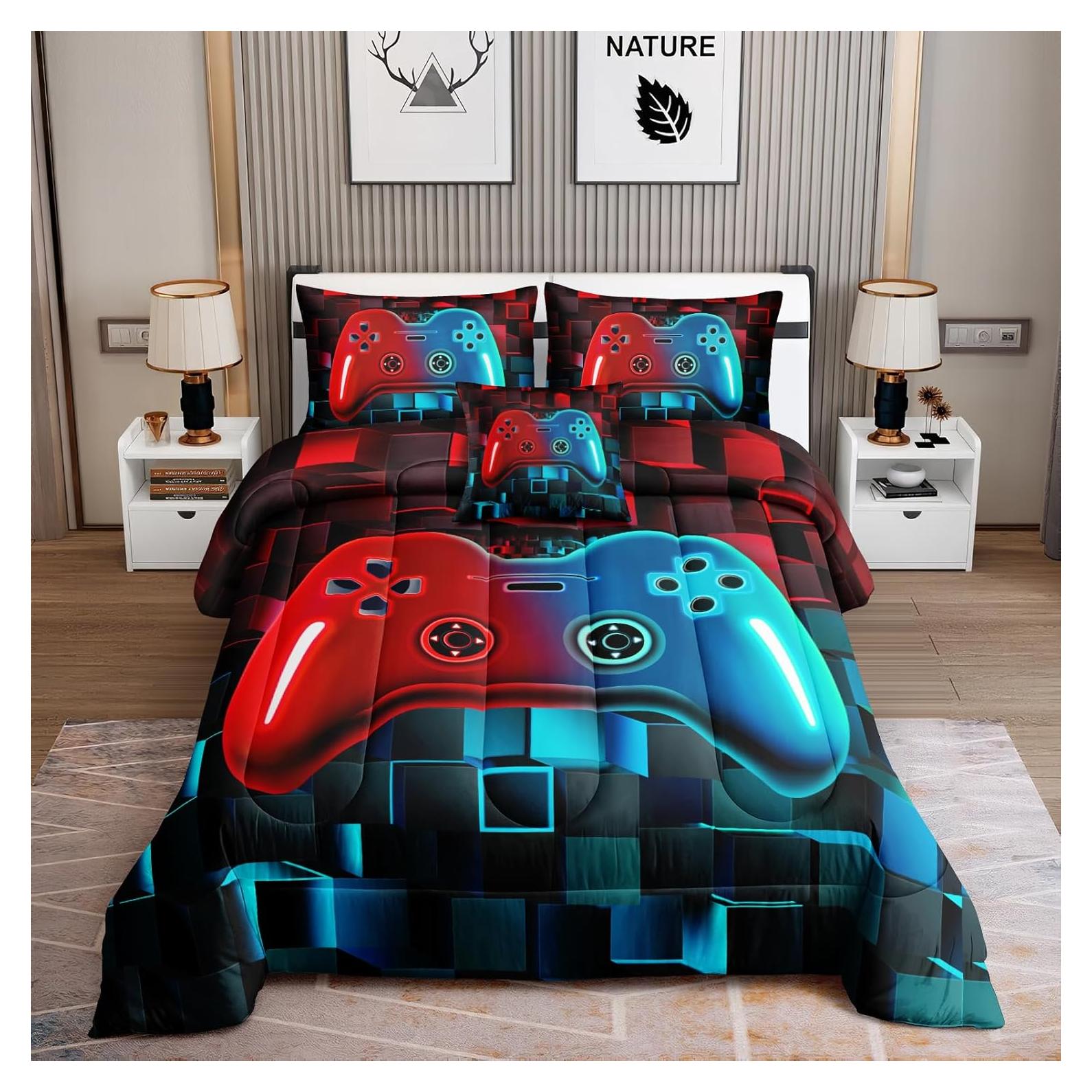 Juego de Cama Gamer Twin 5 Piezas ROWADALO Microfibra