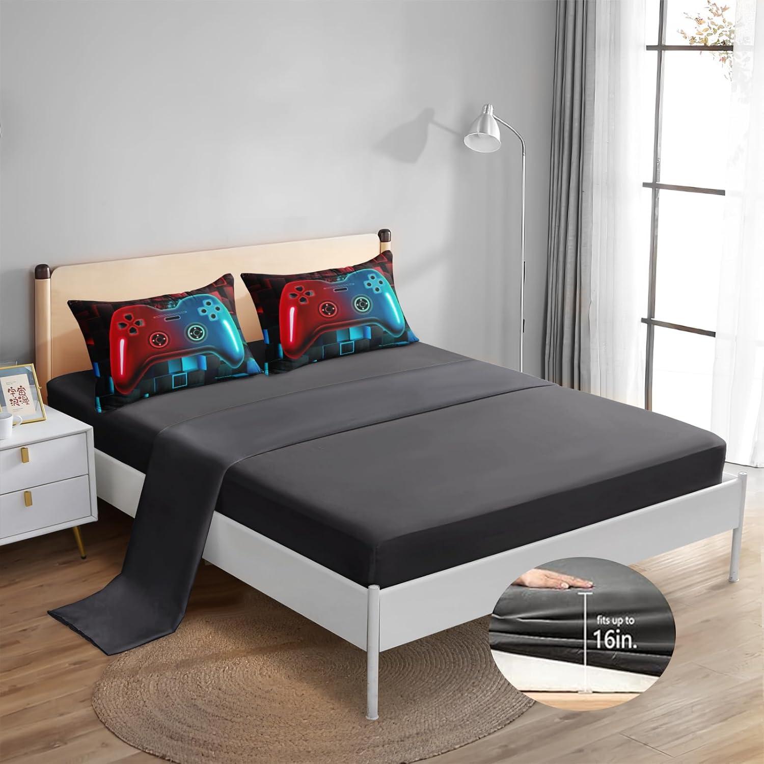 Juego de Cama Gamer Twin 5 Piezas ROWADALO Microfibra