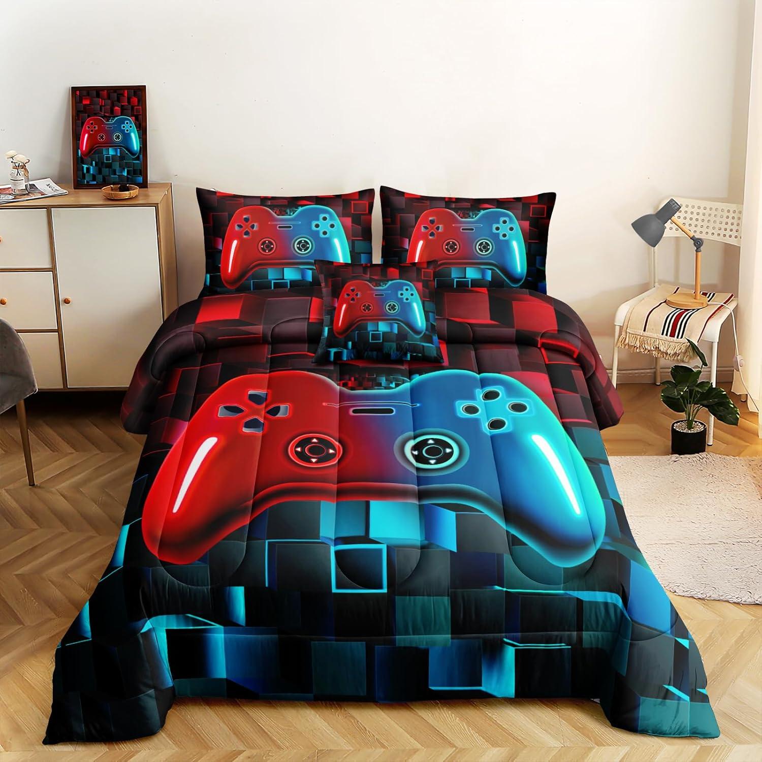 Juego de Cama Gamer Twin 5 Piezas ROWADALO Microfibra
