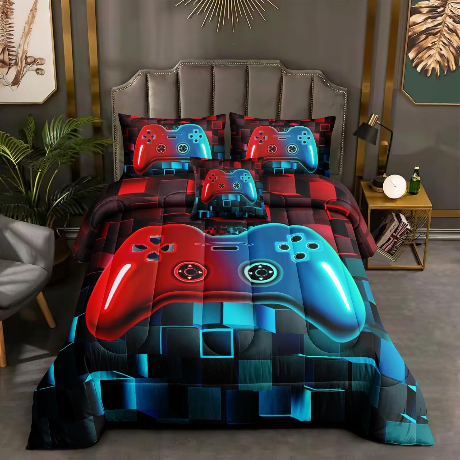 Juego de Cama Gamer Twin 5 Piezas ROWADALO Microfibra