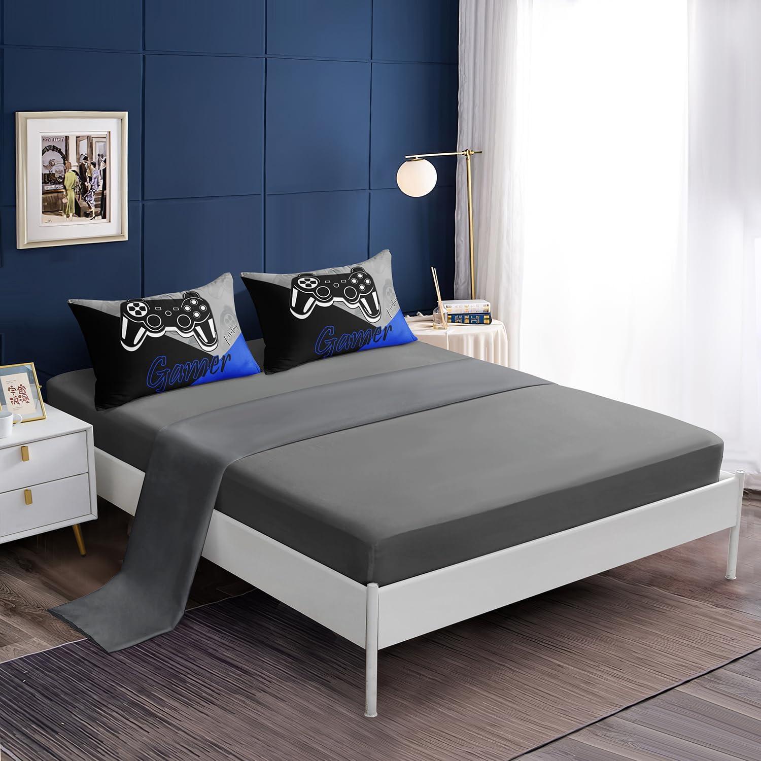 Juego de Cama Individual 5 Piezas lris Bedding Gamer Azul