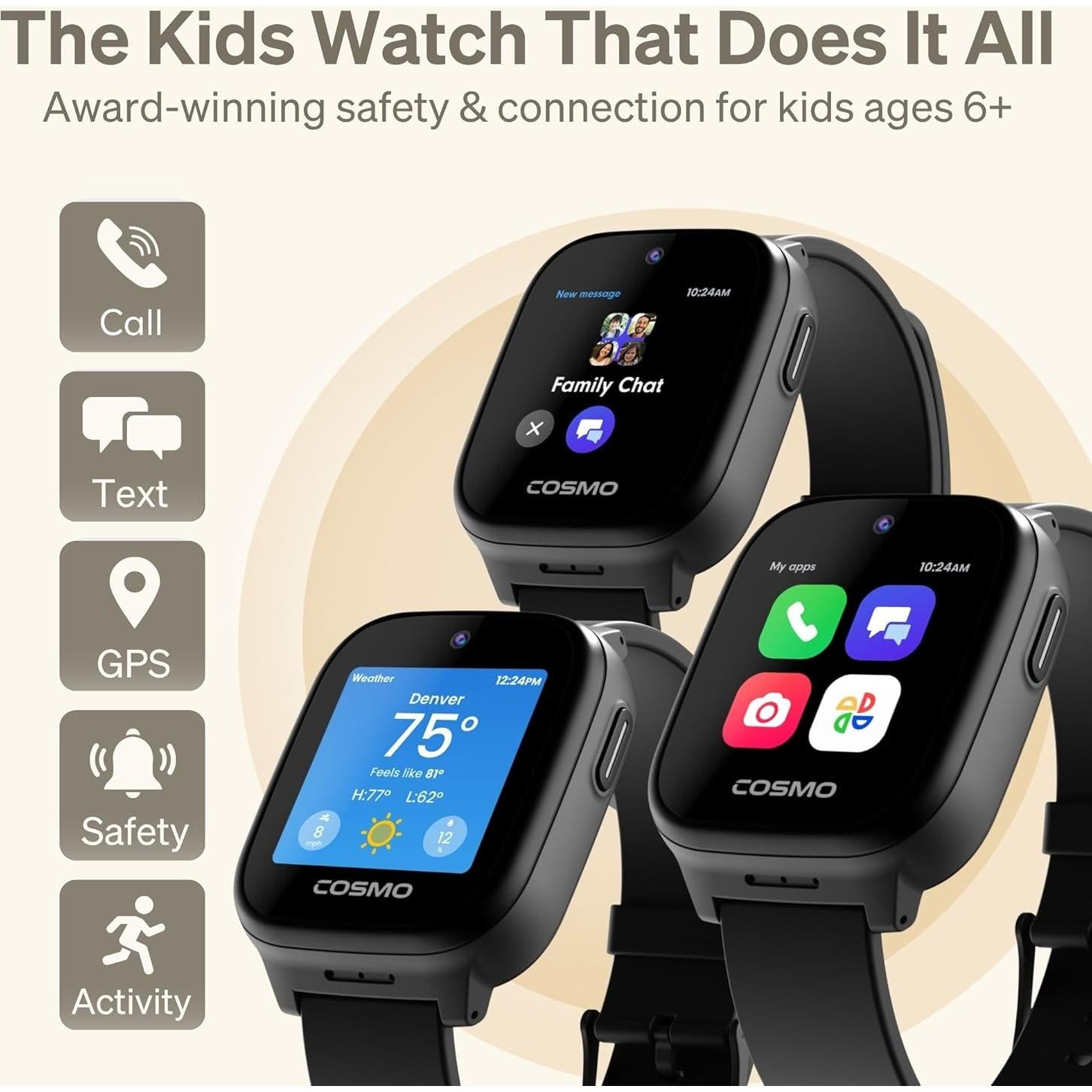 Reloj Inteligente para Niños Cosmo JrTrack 5 - GPS, Llamadas, Controles Parentales