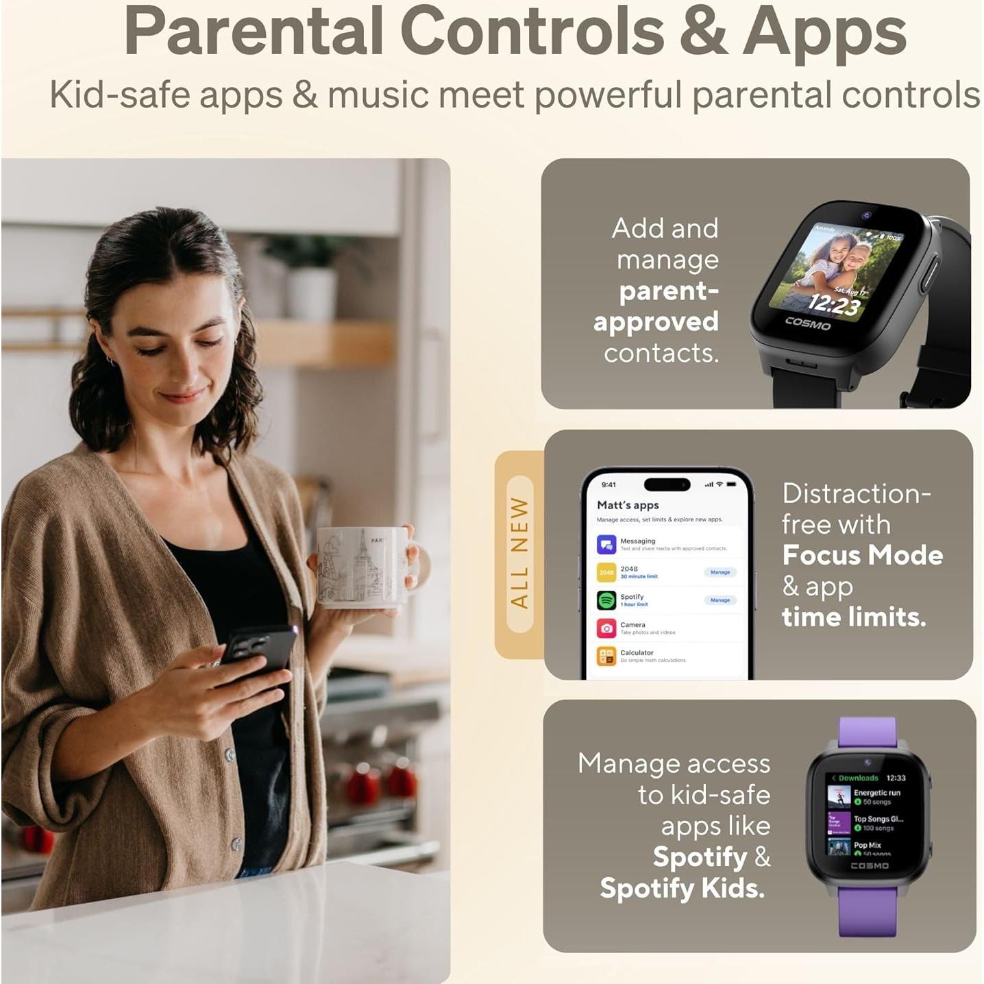 Reloj Inteligente para Niños Cosmo JrTrack 5 - GPS, Llamadas, Controles Parentales