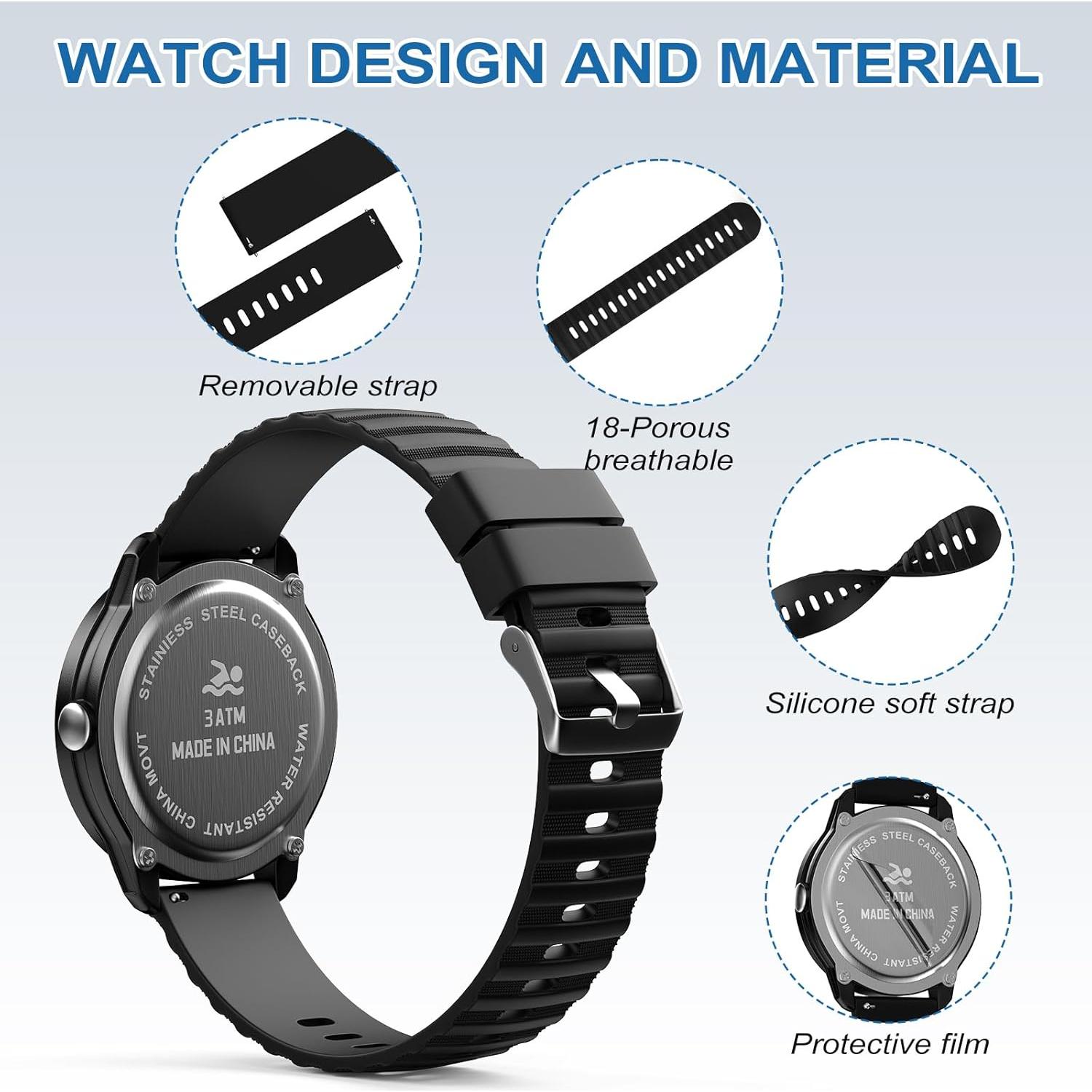 Reloj Digital CKV para Niños 10-18 Años Resistente al Agua 30M