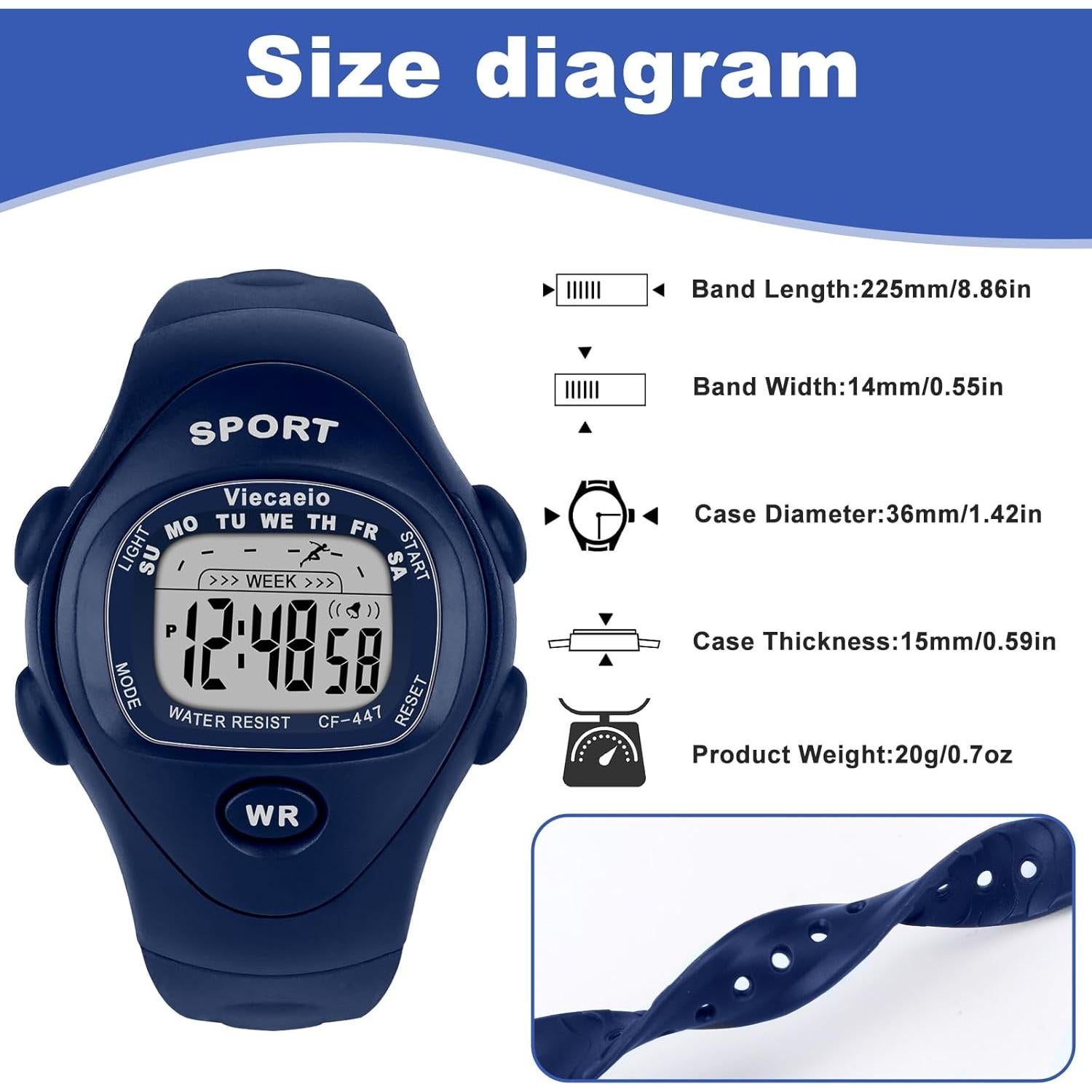 Reloj Digital Deportivo Impermeable Viecaeio para Niños 3-8 Años
