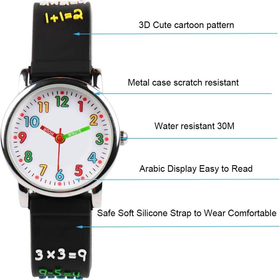 Reloj Infantil Venhoo 3D Cartoon Silicona Impermeable 3-10 Años