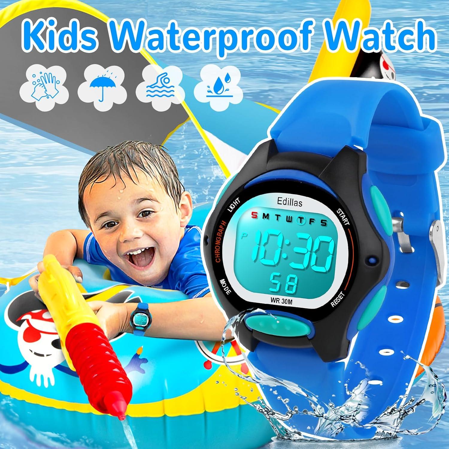 Reloj Digital Impermeable para Niños Yadelai Edi8207B Azul