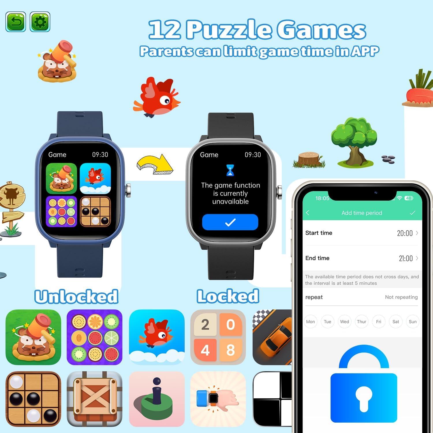 Reloj Inteligente Fikami W96 para Niños 1.8" IP68 Deportivo