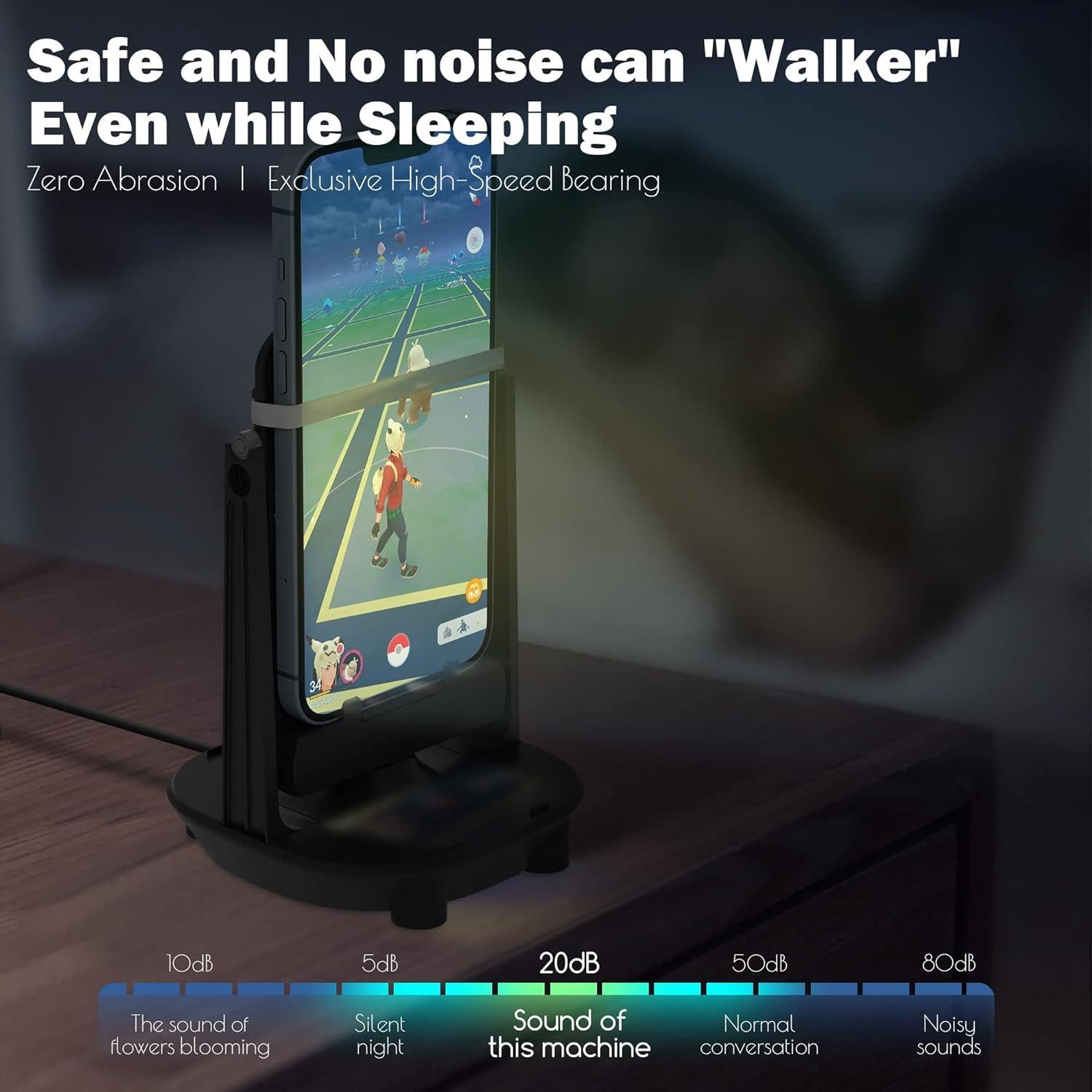 Contador de Pasos Orzero Negro para Pokémon Go - 7200 pasos/hora