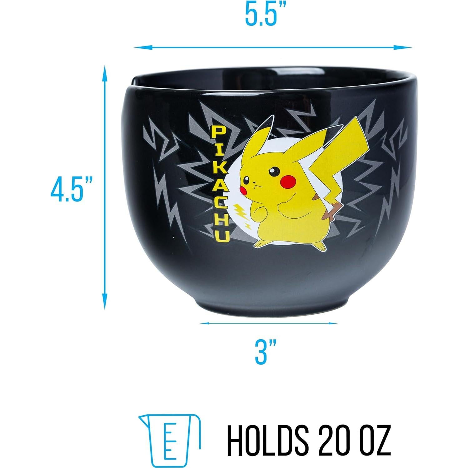 Tazón Cerámica Ramen Pikachu Silver Buffalo 20oz Apto Microondas