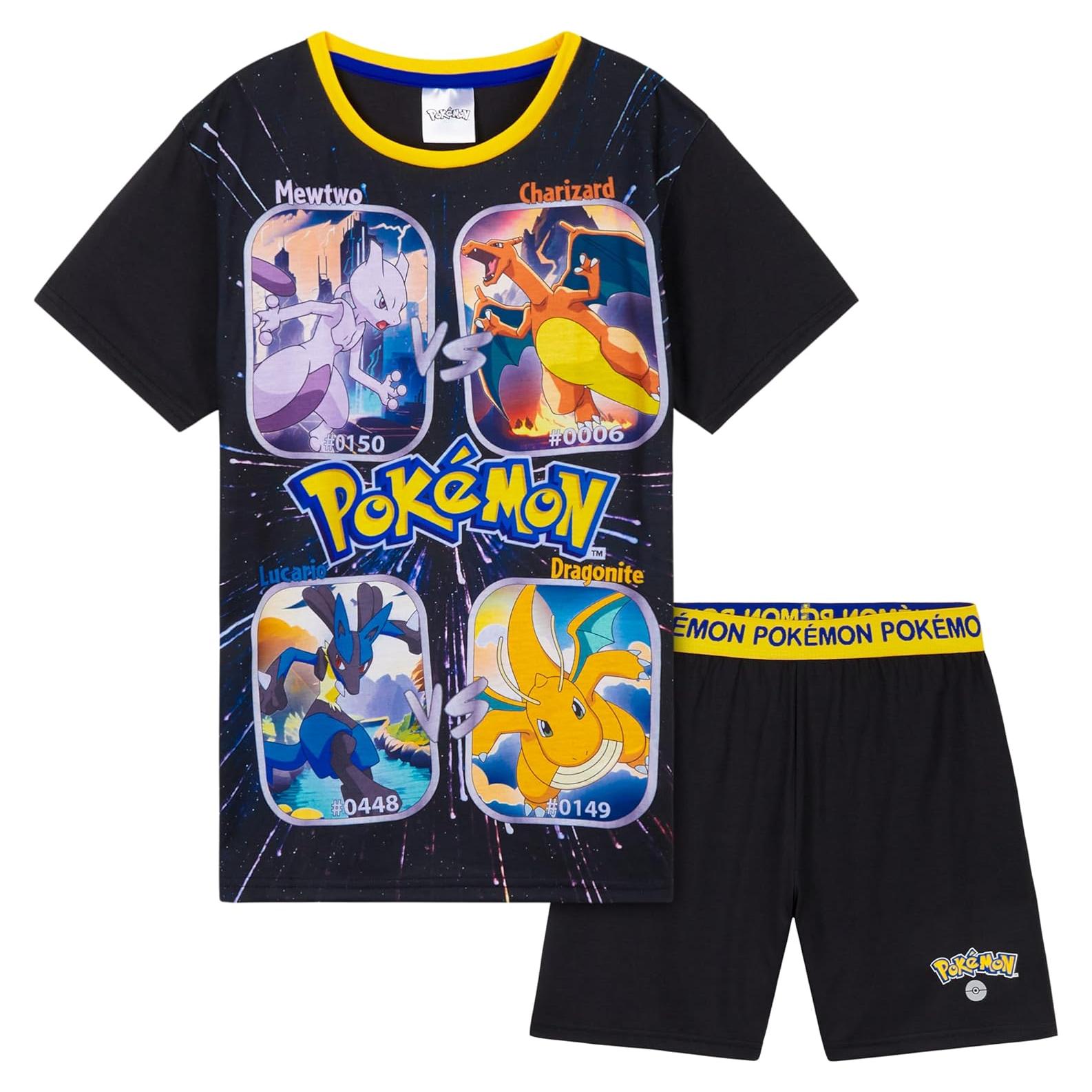 Pijamas Pokemon Niños 6-7 Años Camiseta y Pantalones Cortos
