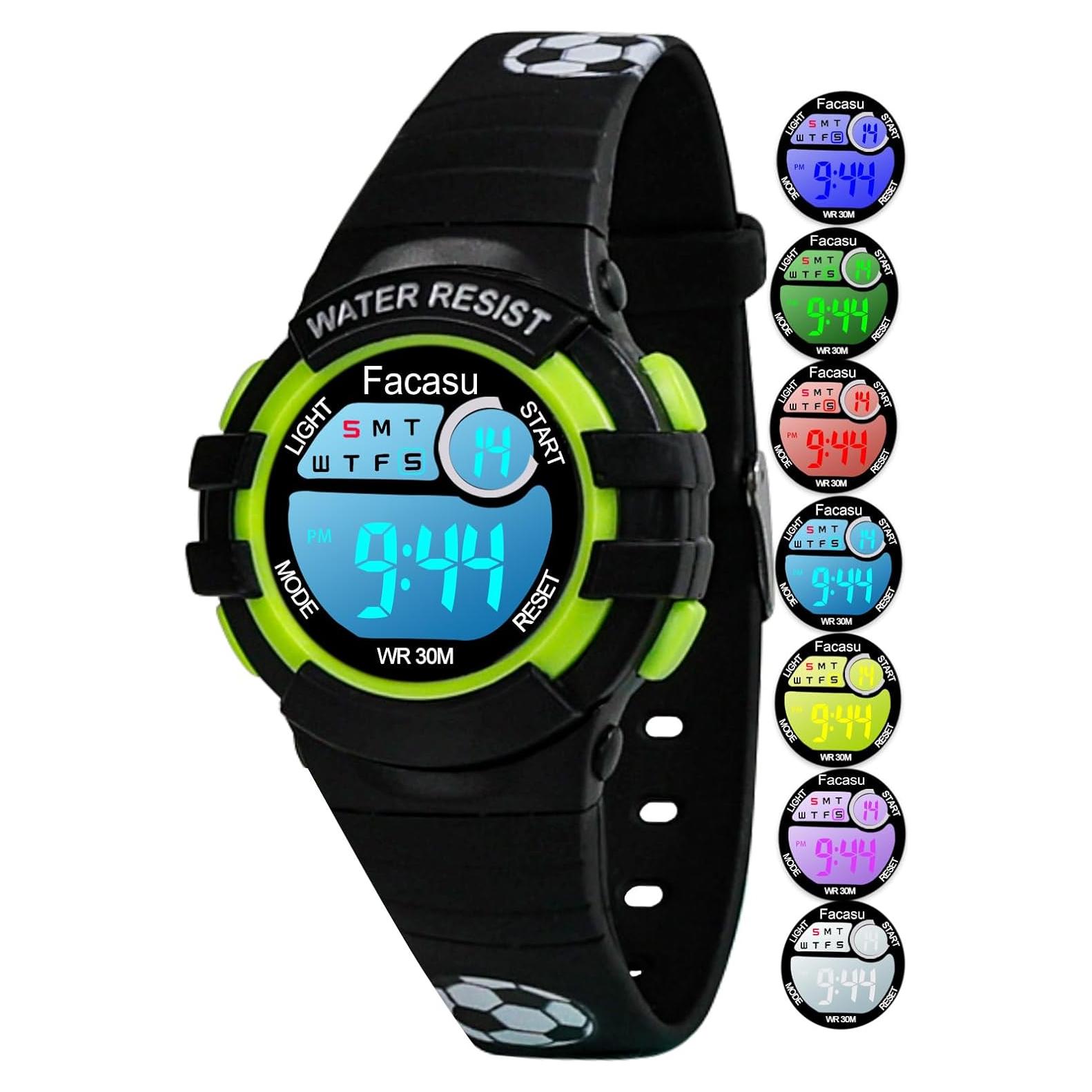 Reloj Digital Deportivo Impermeable Facasu para Niños - Colorido