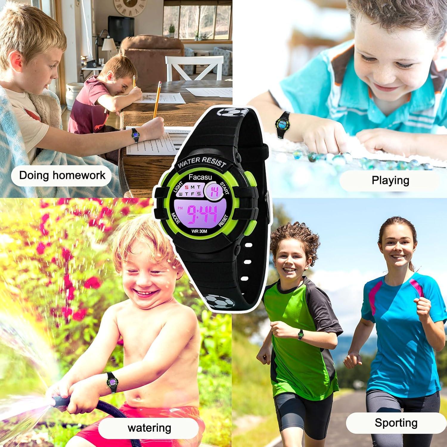 Reloj Digital Deportivo Impermeable Facasu para Niños - Colorido